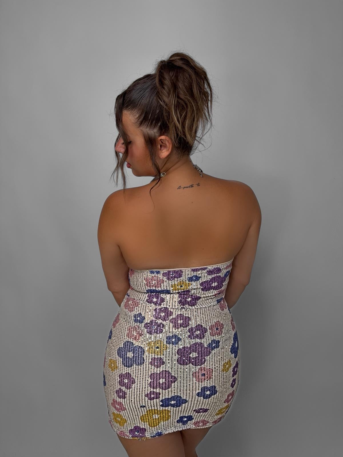 CURVY FIT - Abito Brillant Flower - Blue