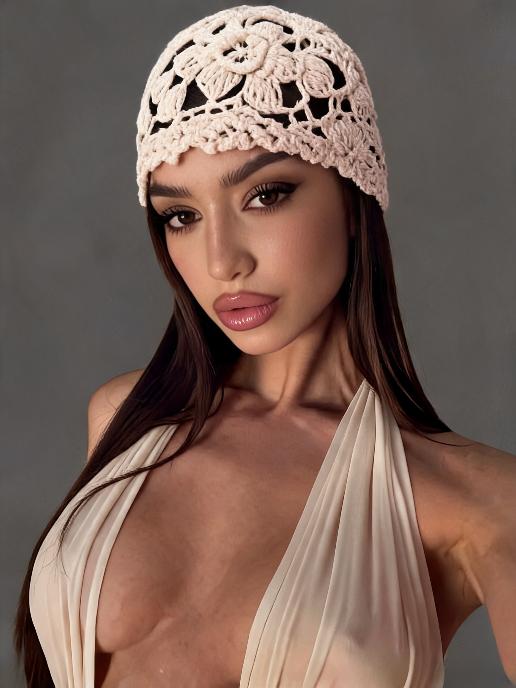 Cappello Crochet Beige Boho