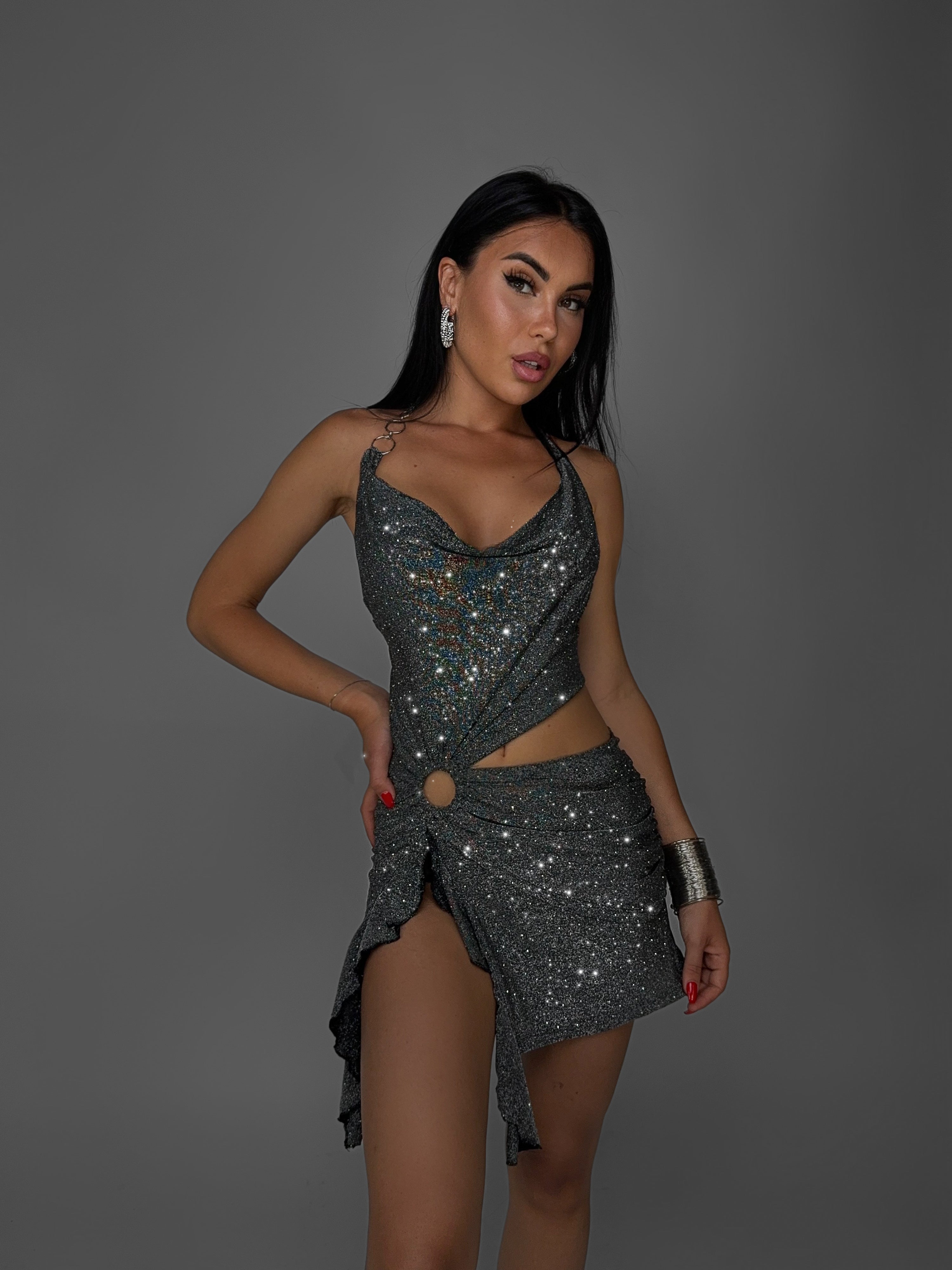 Abito Lurex Shine-Silver