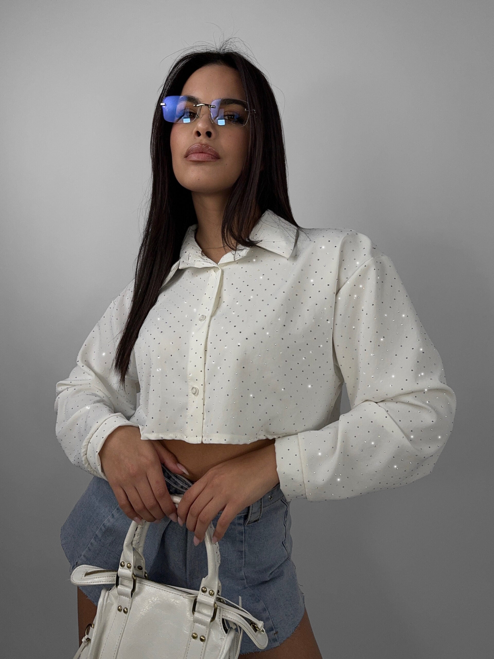 Camicia Crop Diamond