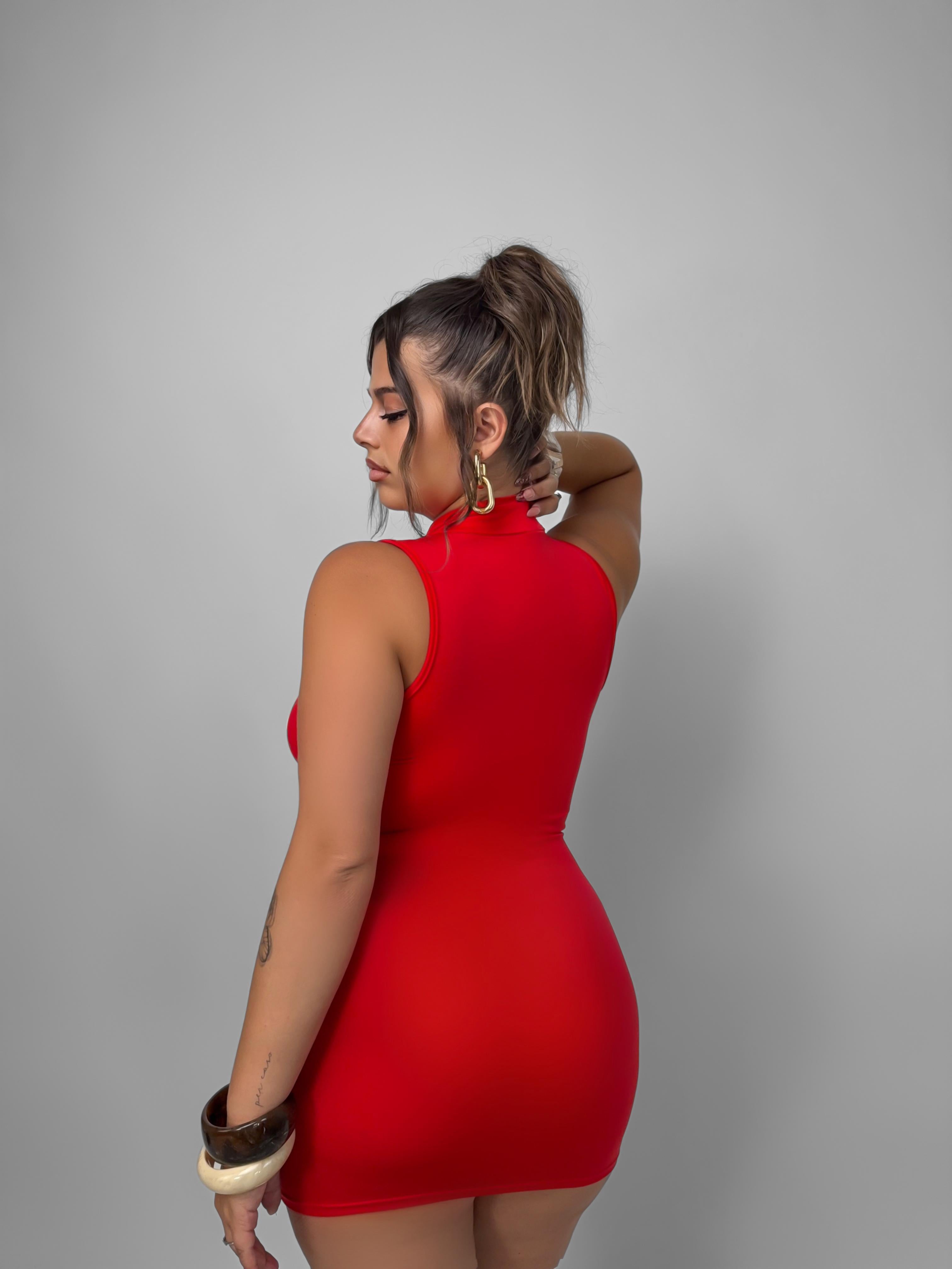 CURVY FIT - Abito Gold Blob - Red