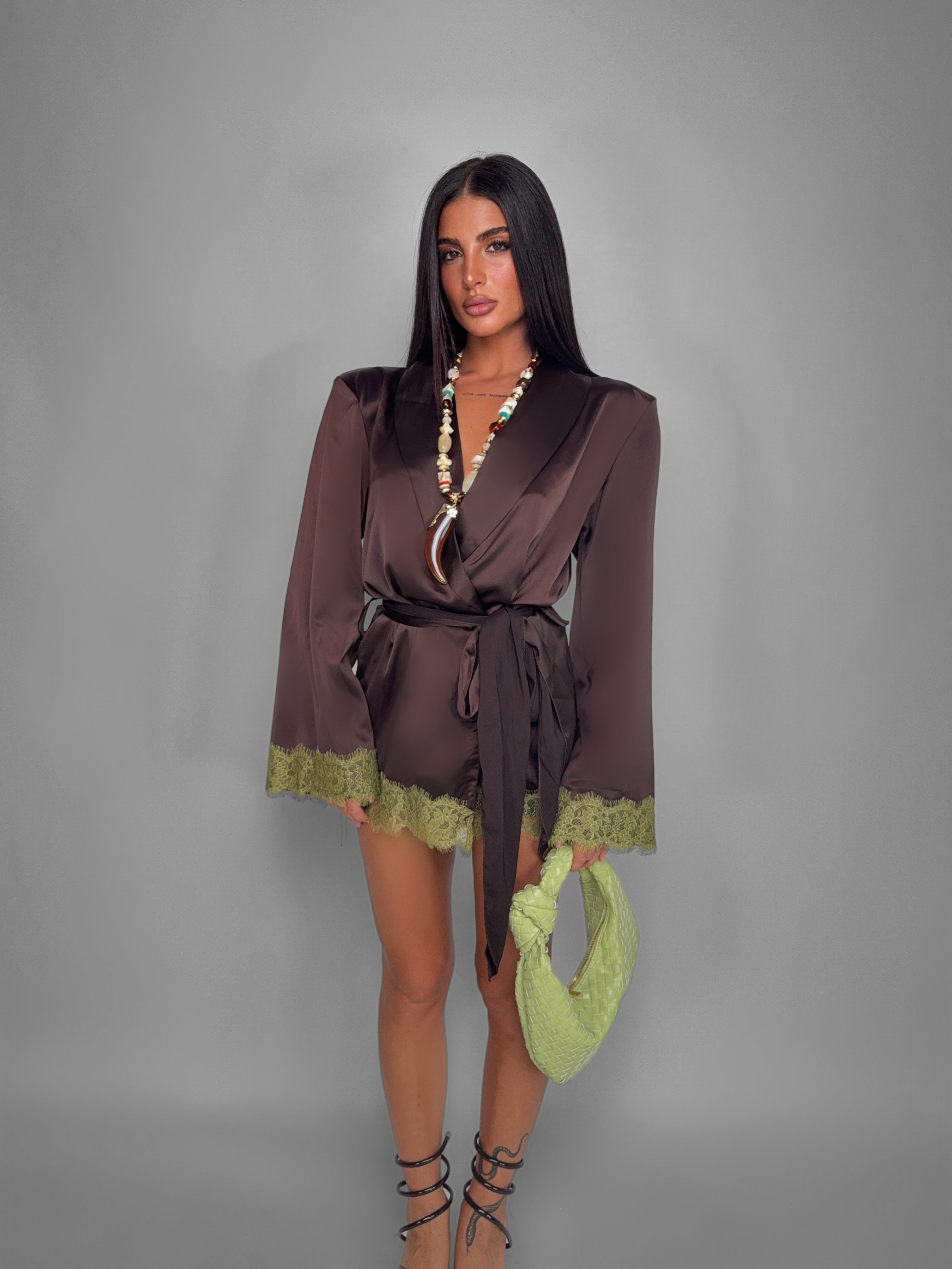 Abito Lace Divine-Brown