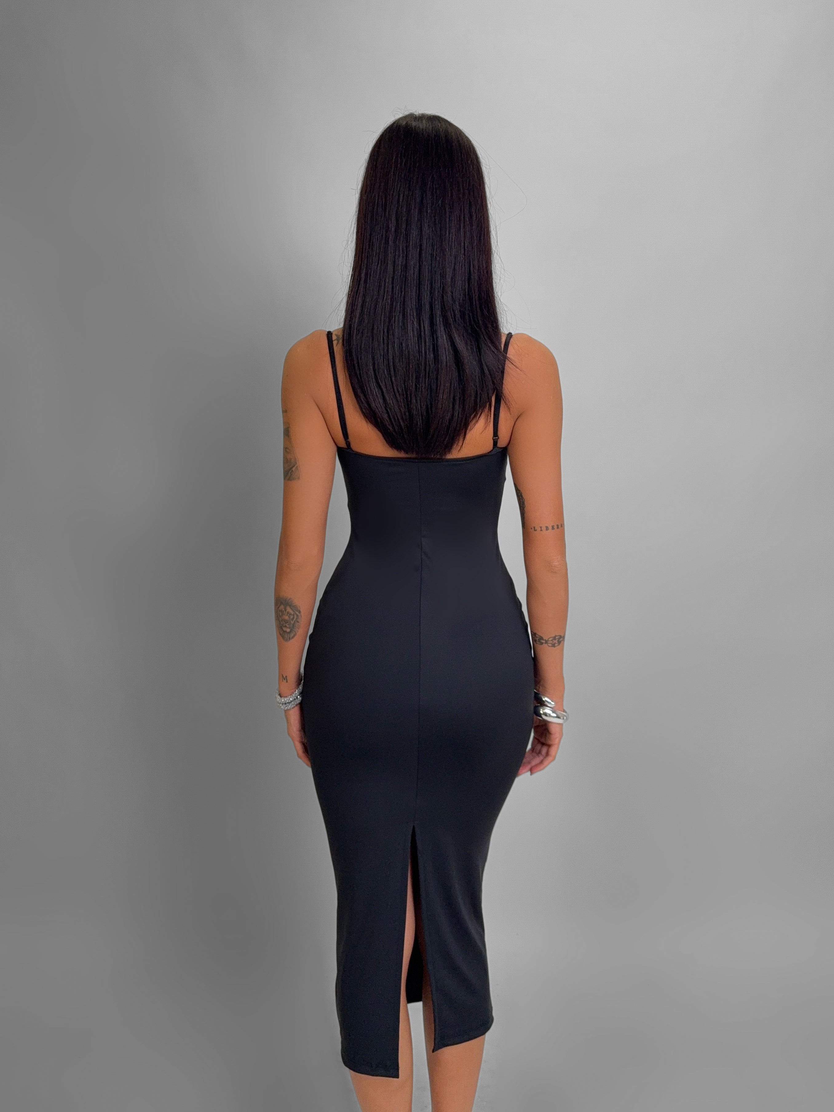 Abito Sheer Lace-Black