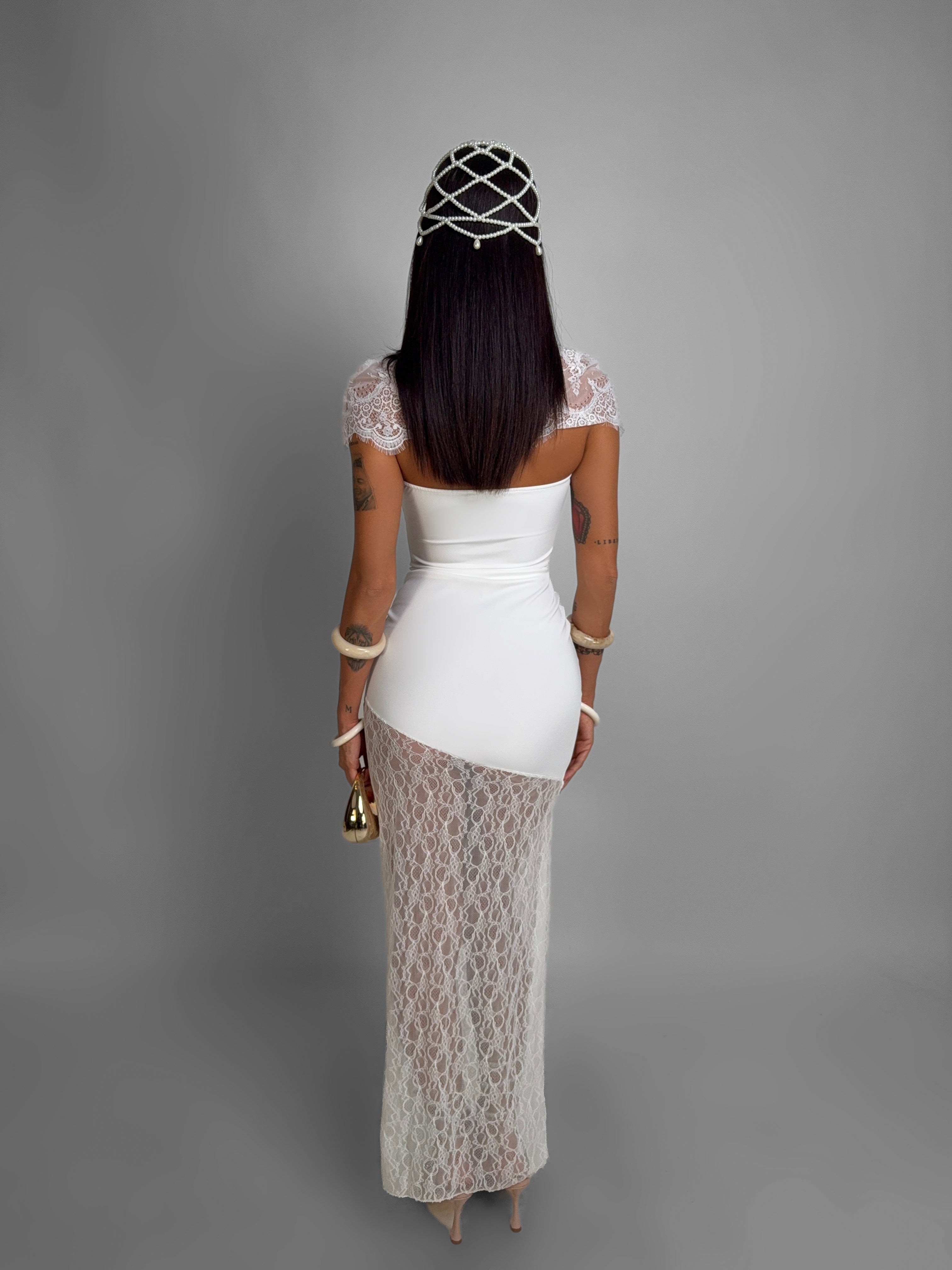 Abito Elegant Shoulder-White