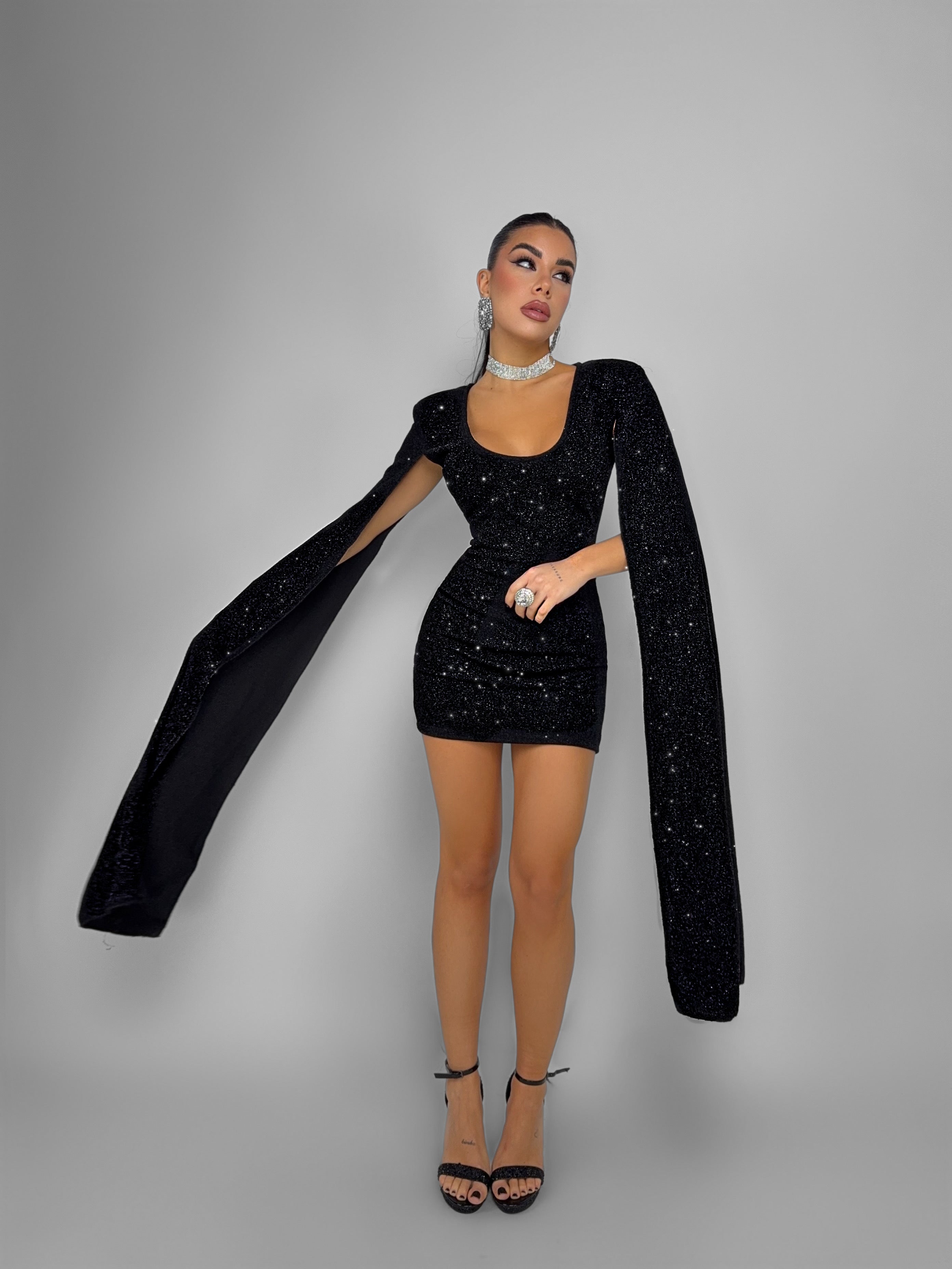 Abito Glitter Goddess - Black
