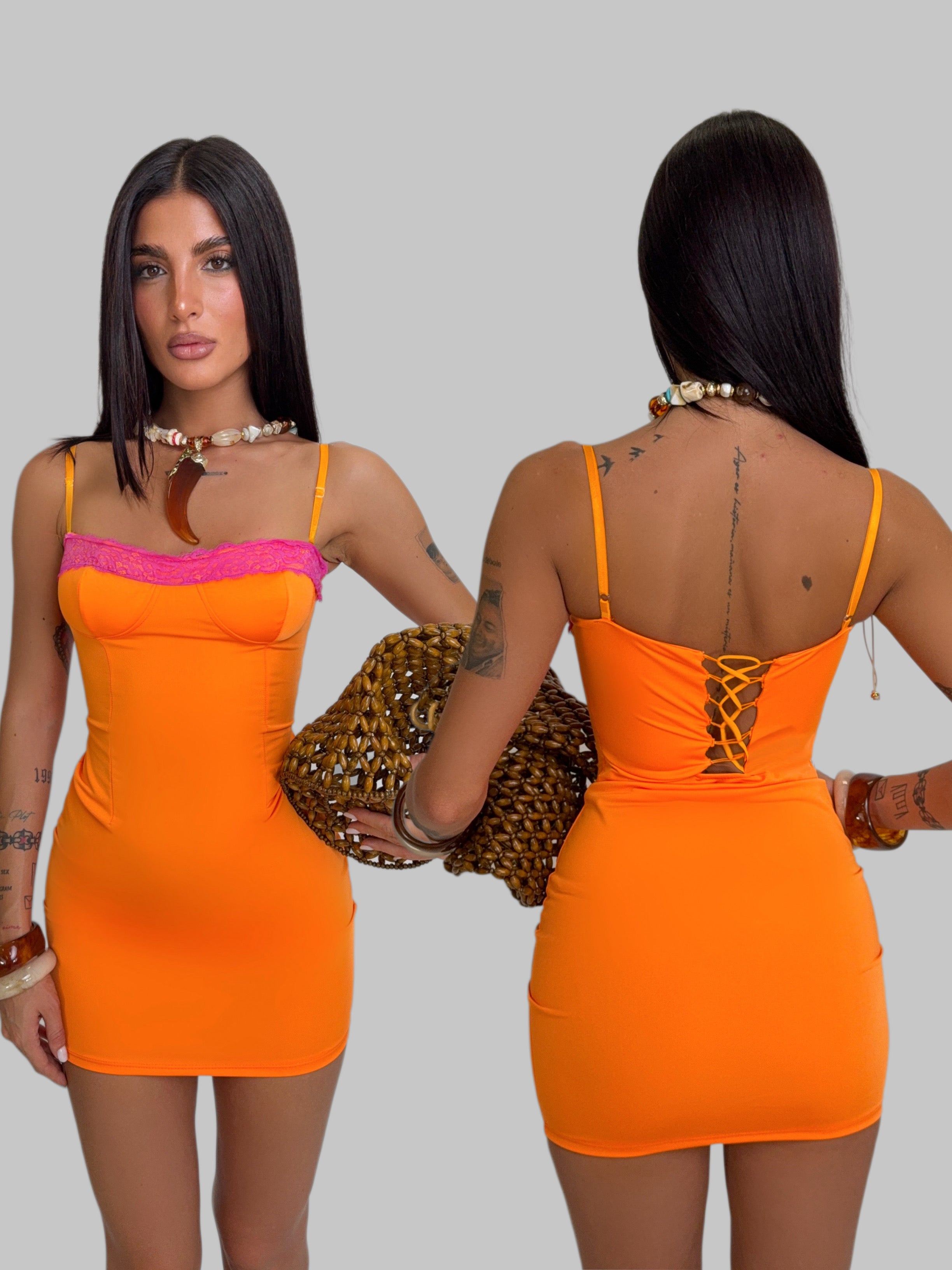 Abito Lace Secret-Orange