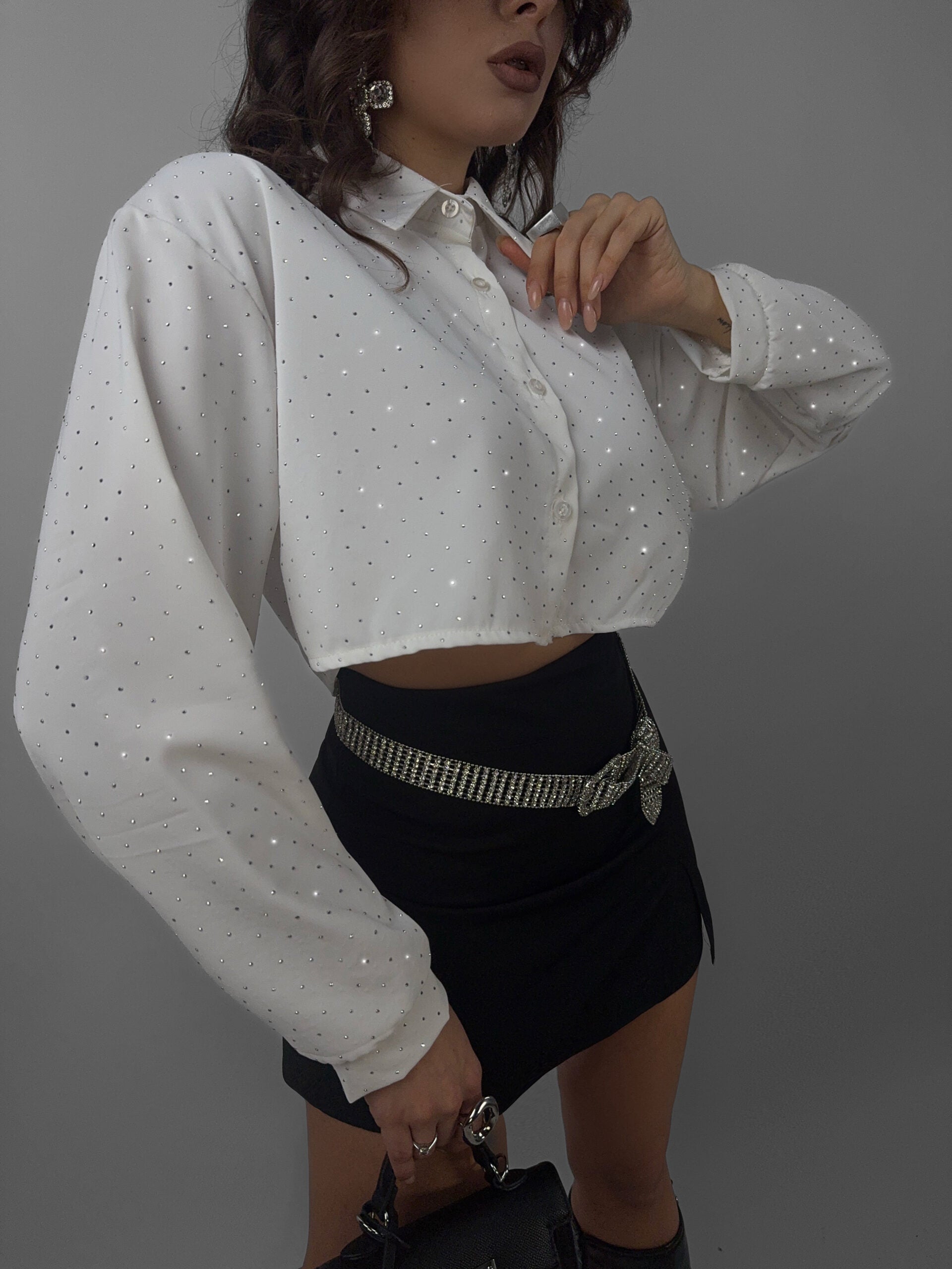 Camicia Crop Diamond