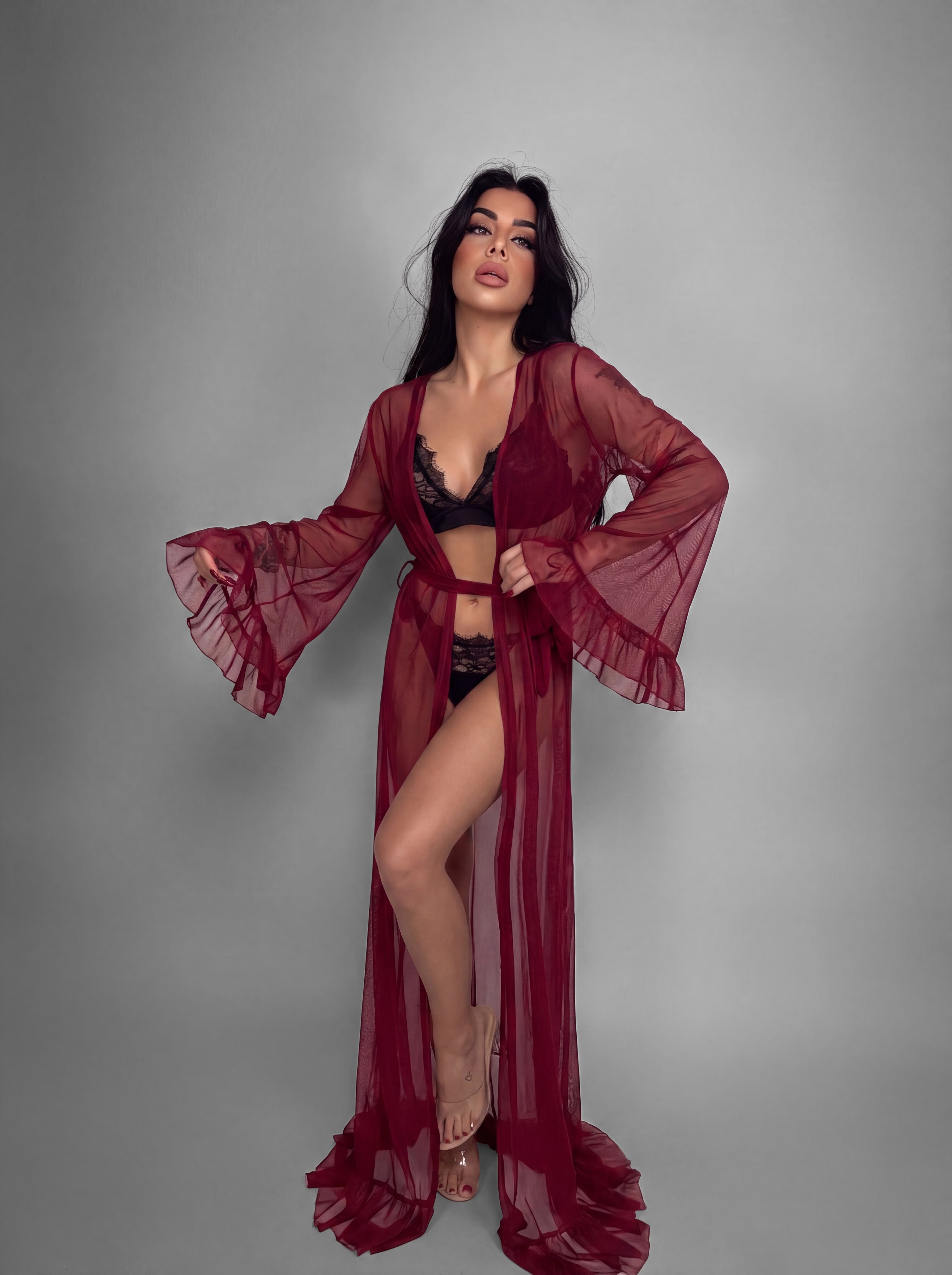 Maxi-Cardigan Isabel - Cherry Red