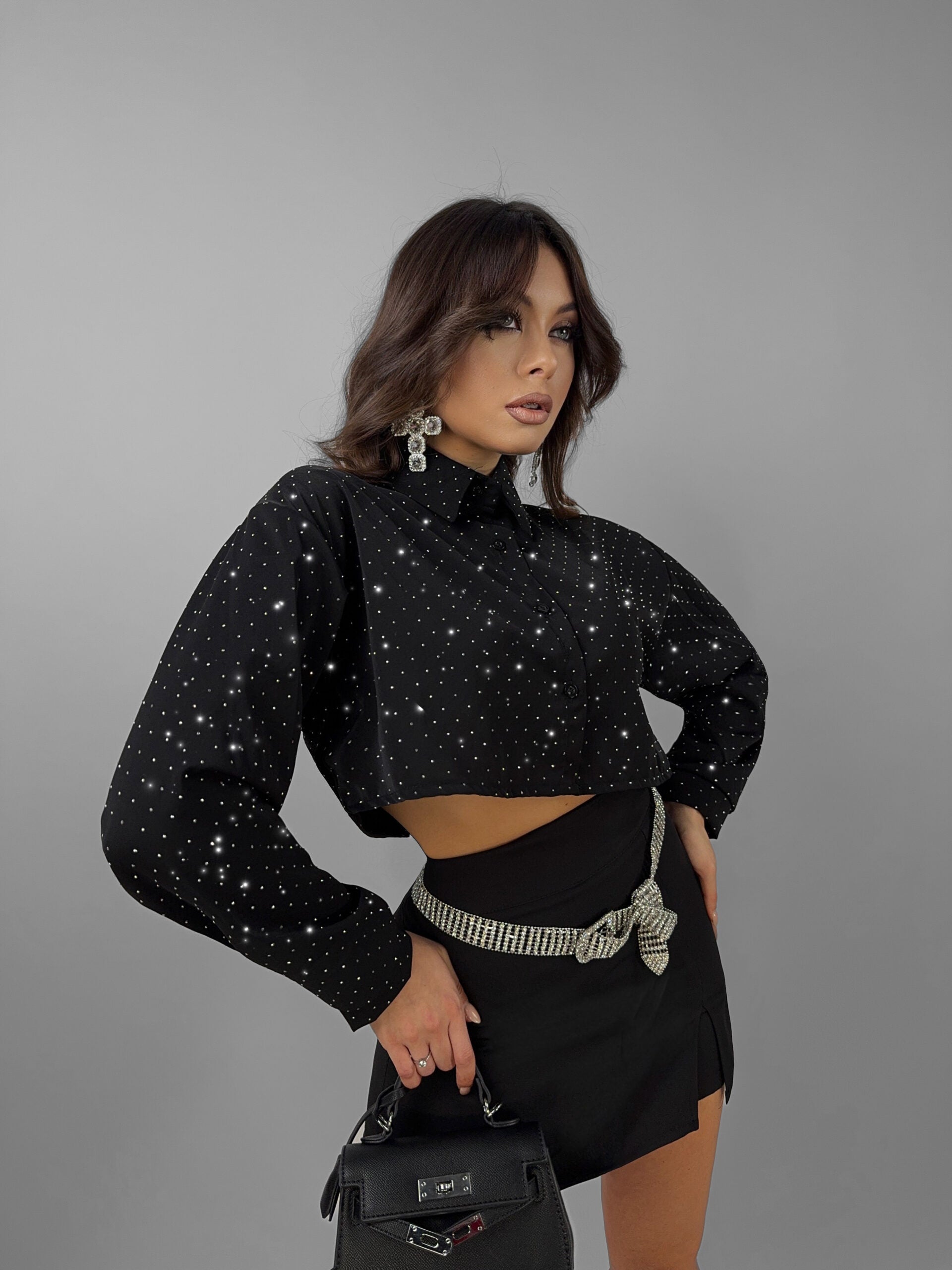 Camicia Crop Diamond
