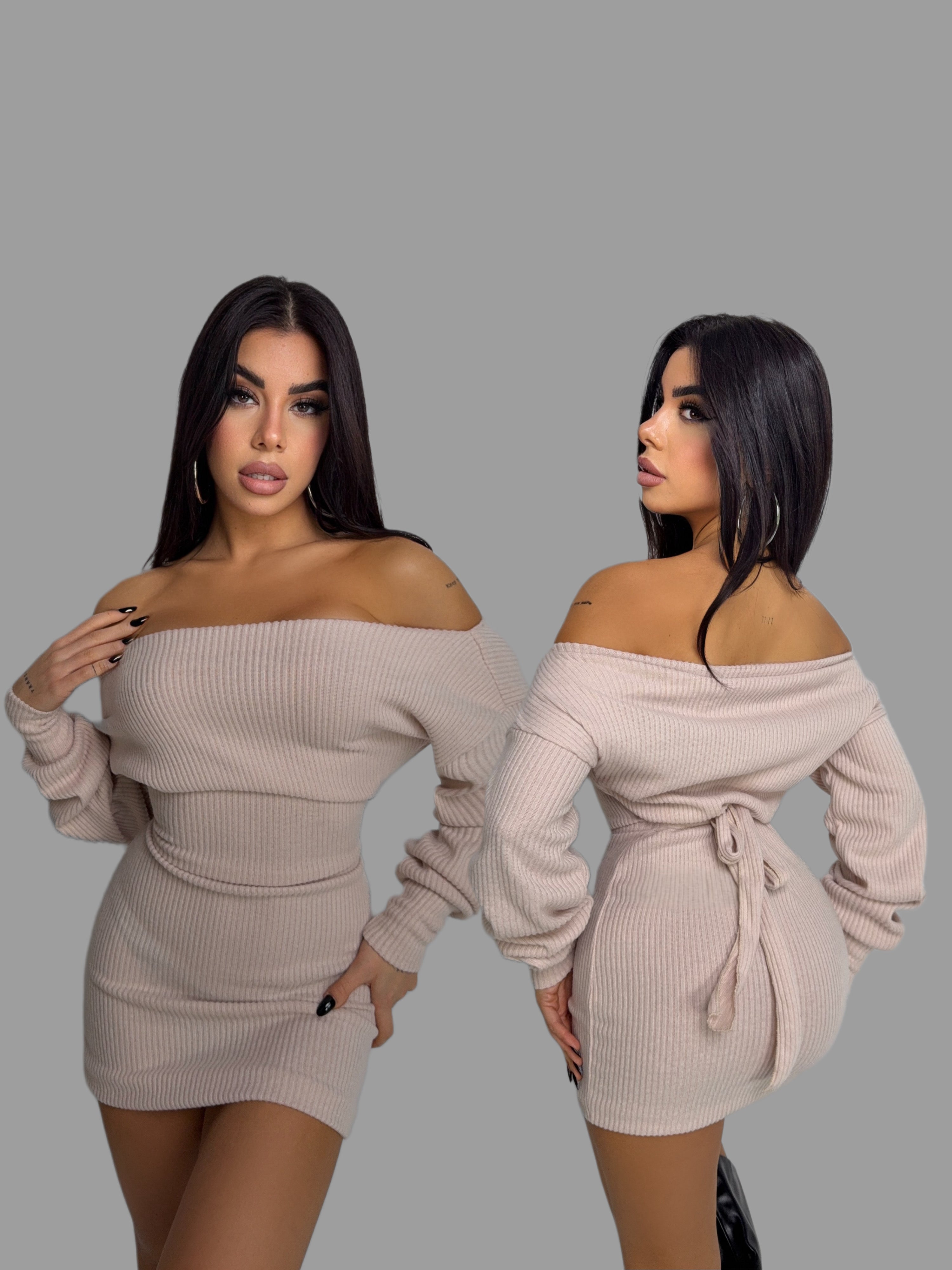 Maxi Maglione Shaping Effect-Beige