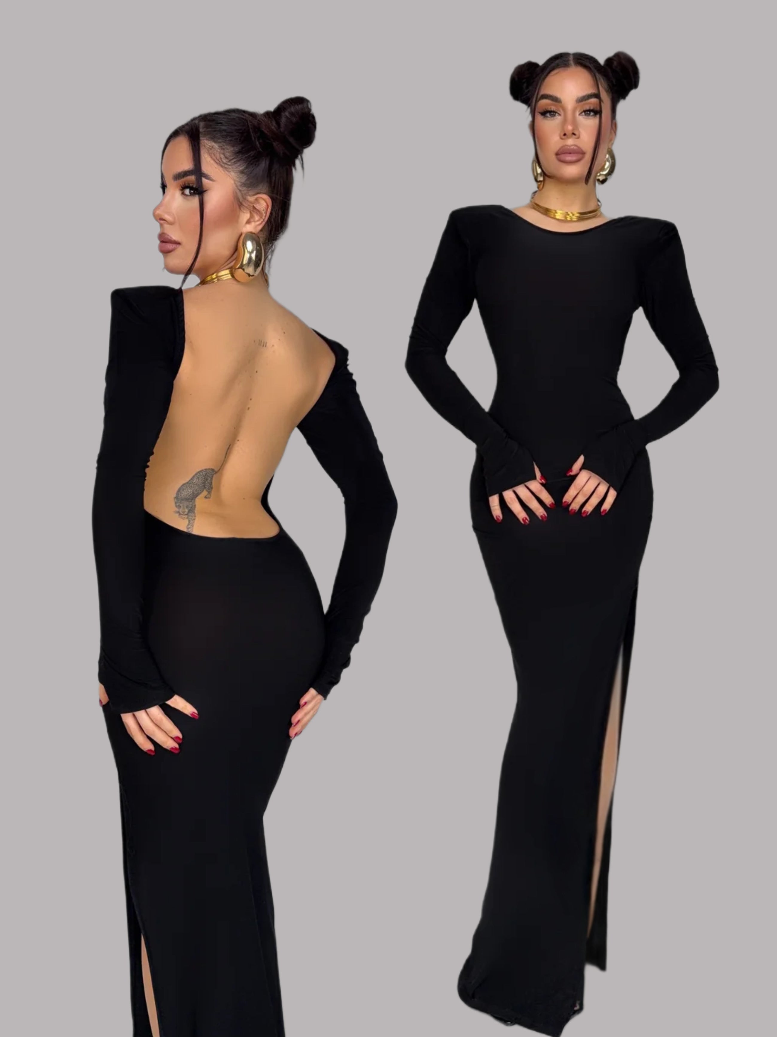 Bare Back Dress - Black