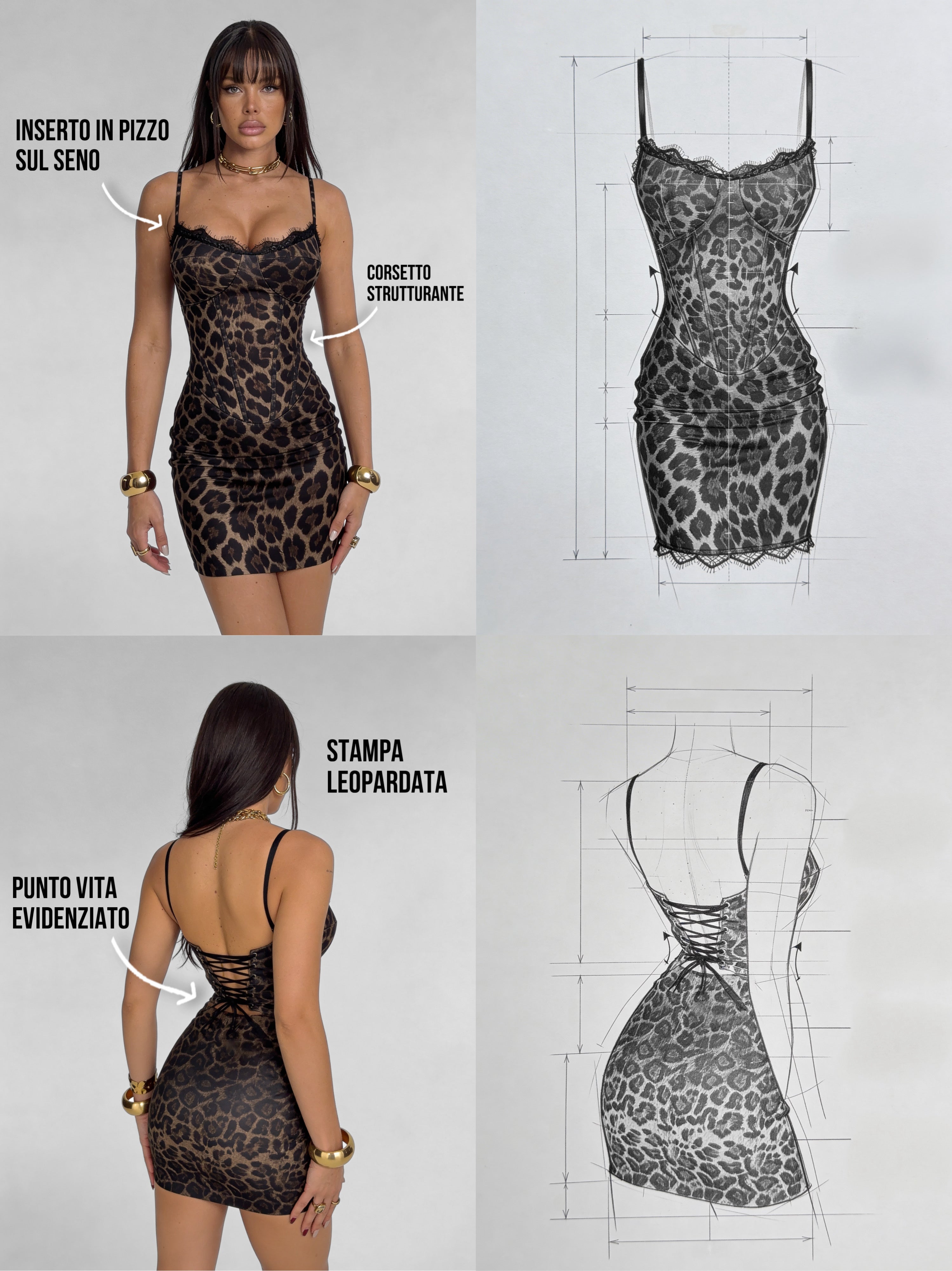 Abito Sculpt Nicky-Leopard