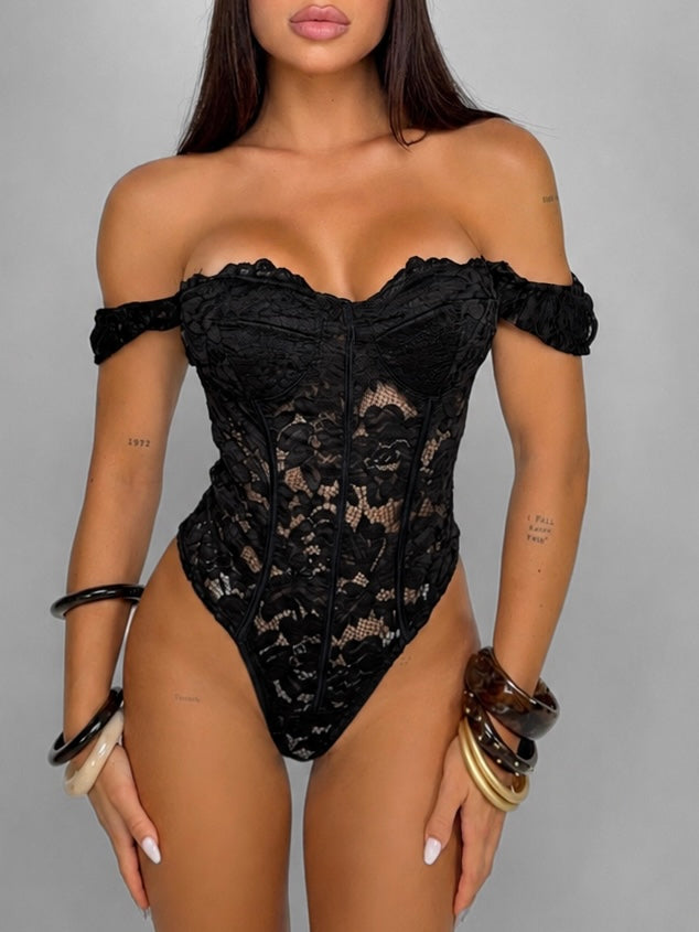Body Lace Bardot-Black