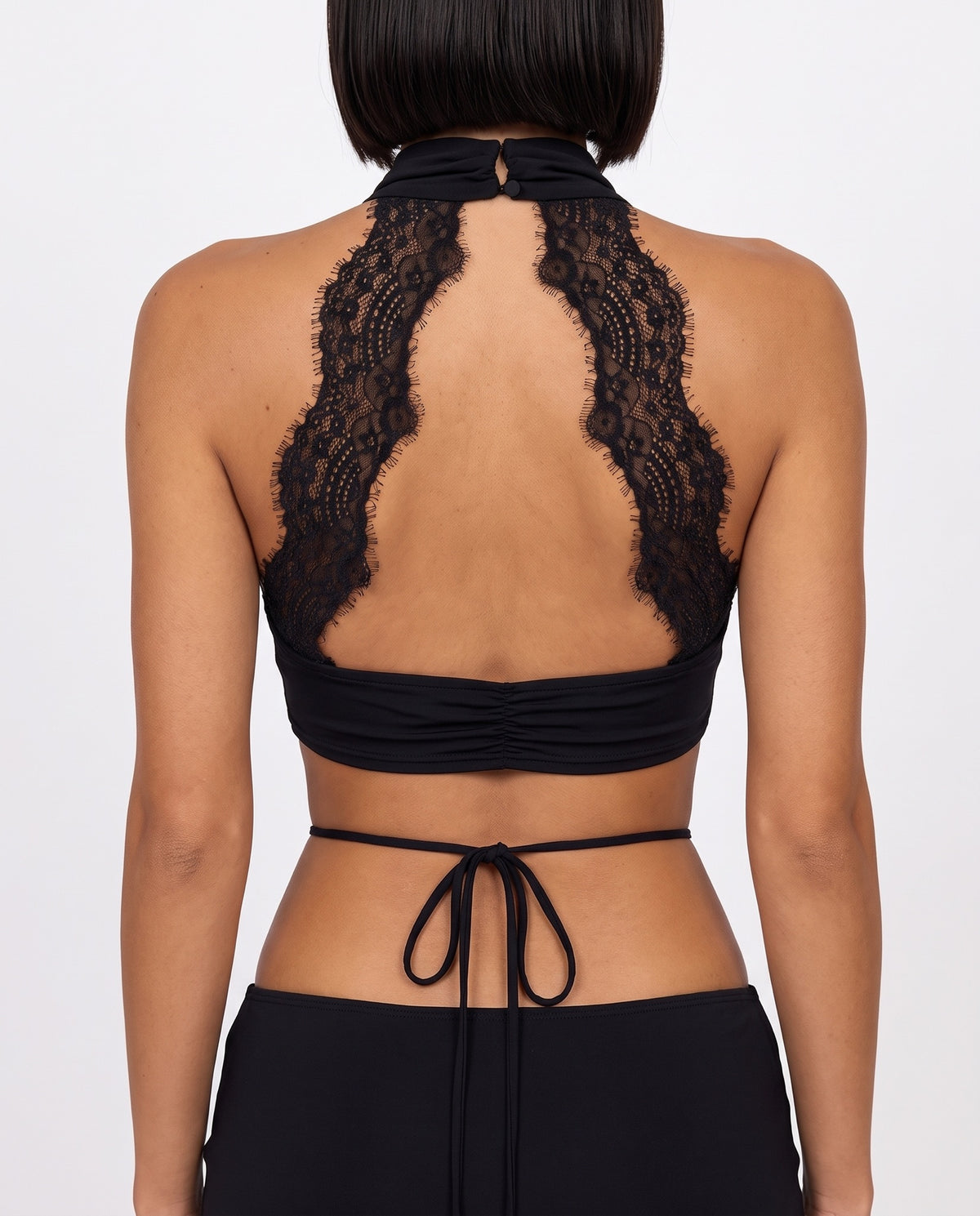 Coord Set Lace Pant-Black