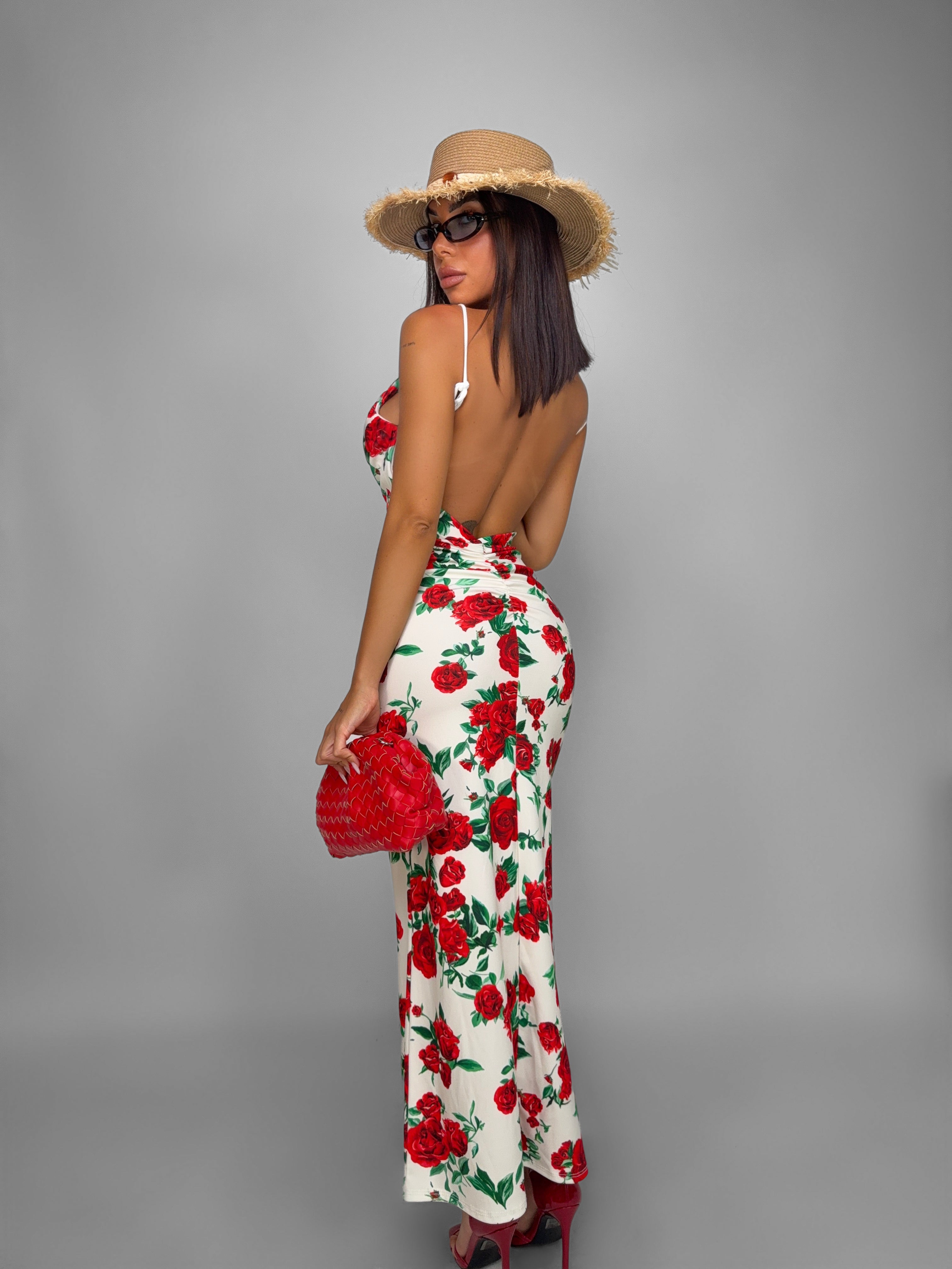 Abito Nahla Roses-White