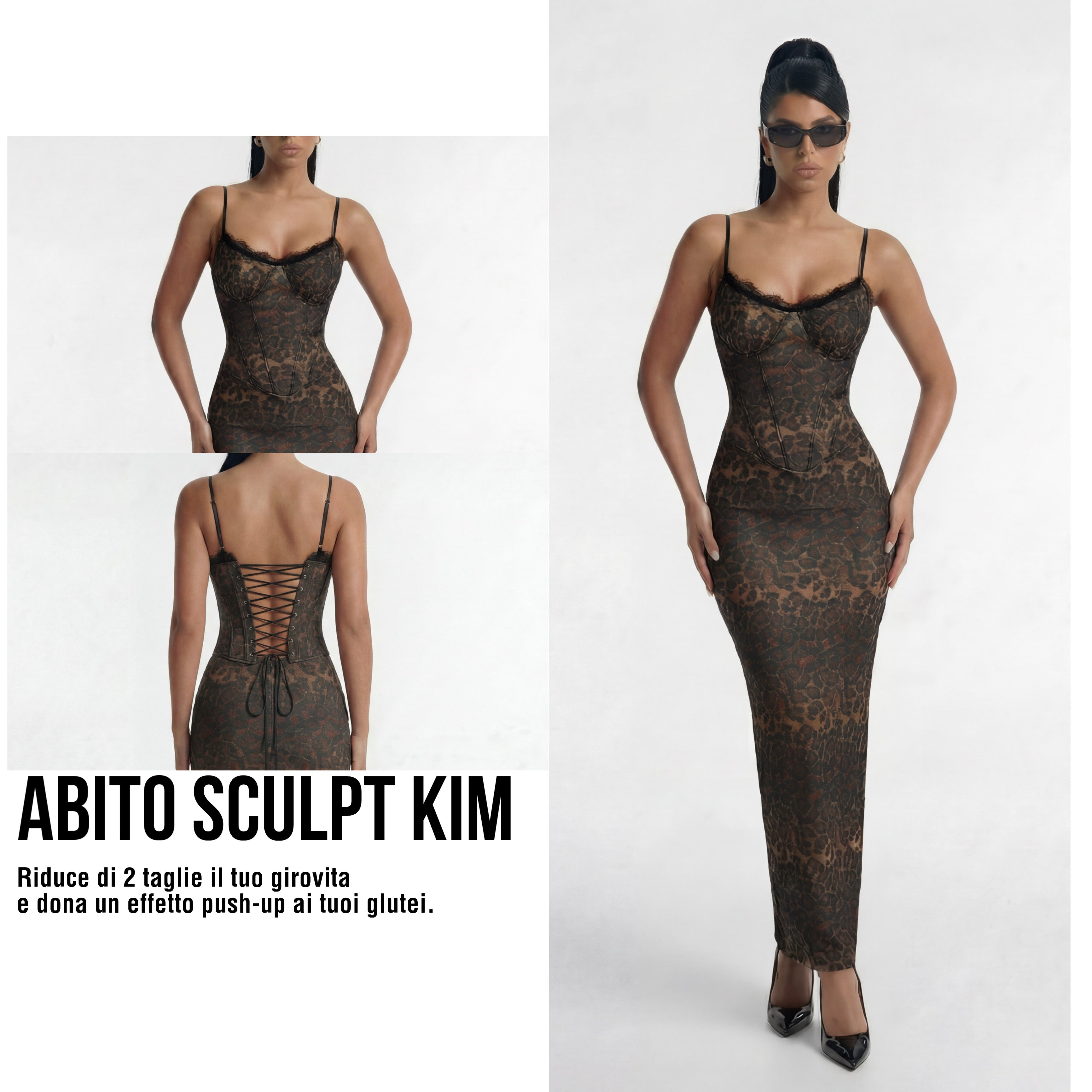 Abito Sculpt Kim- Leopard