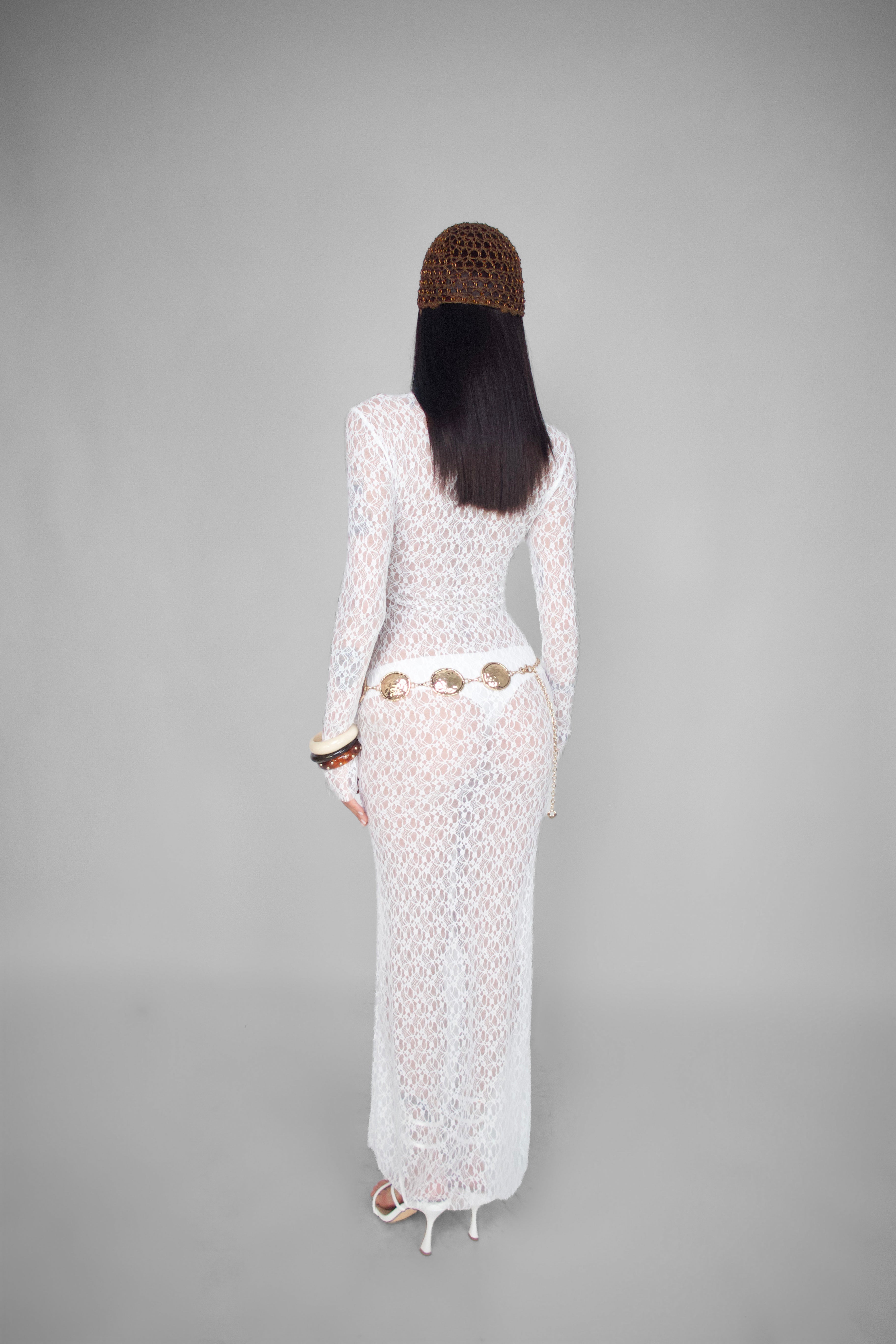 Abito Naked Lace-White