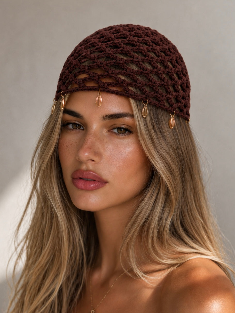 Cappello Crochet Charm-Brown