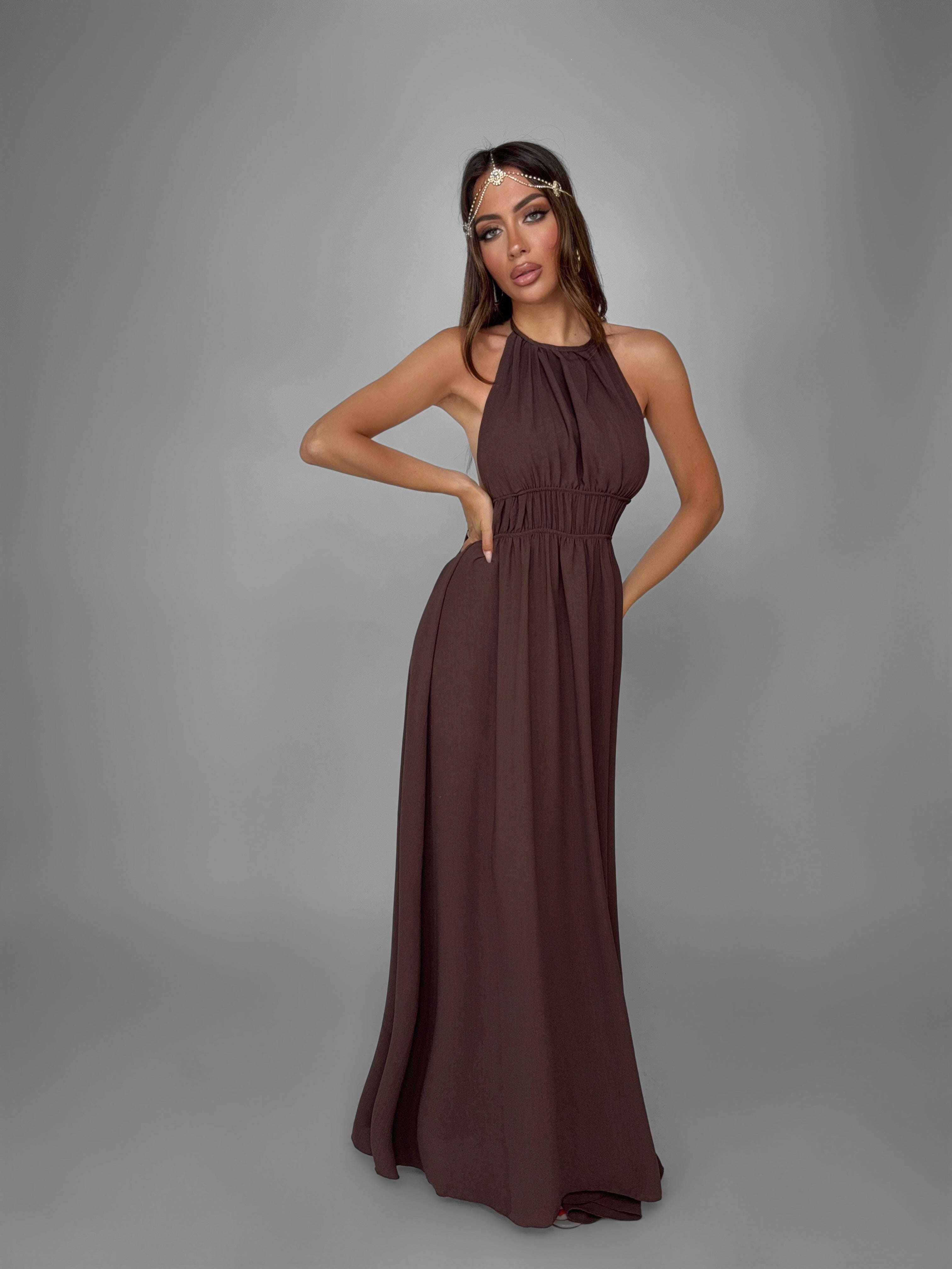Abito Monaco Halter-Brown