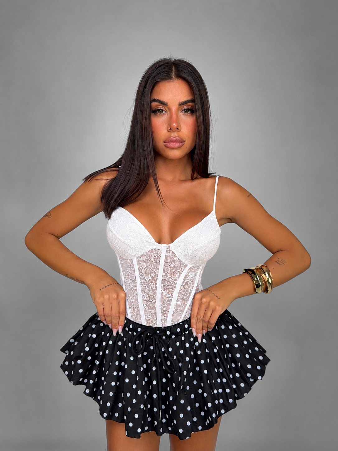 Body Lace Corset-White
