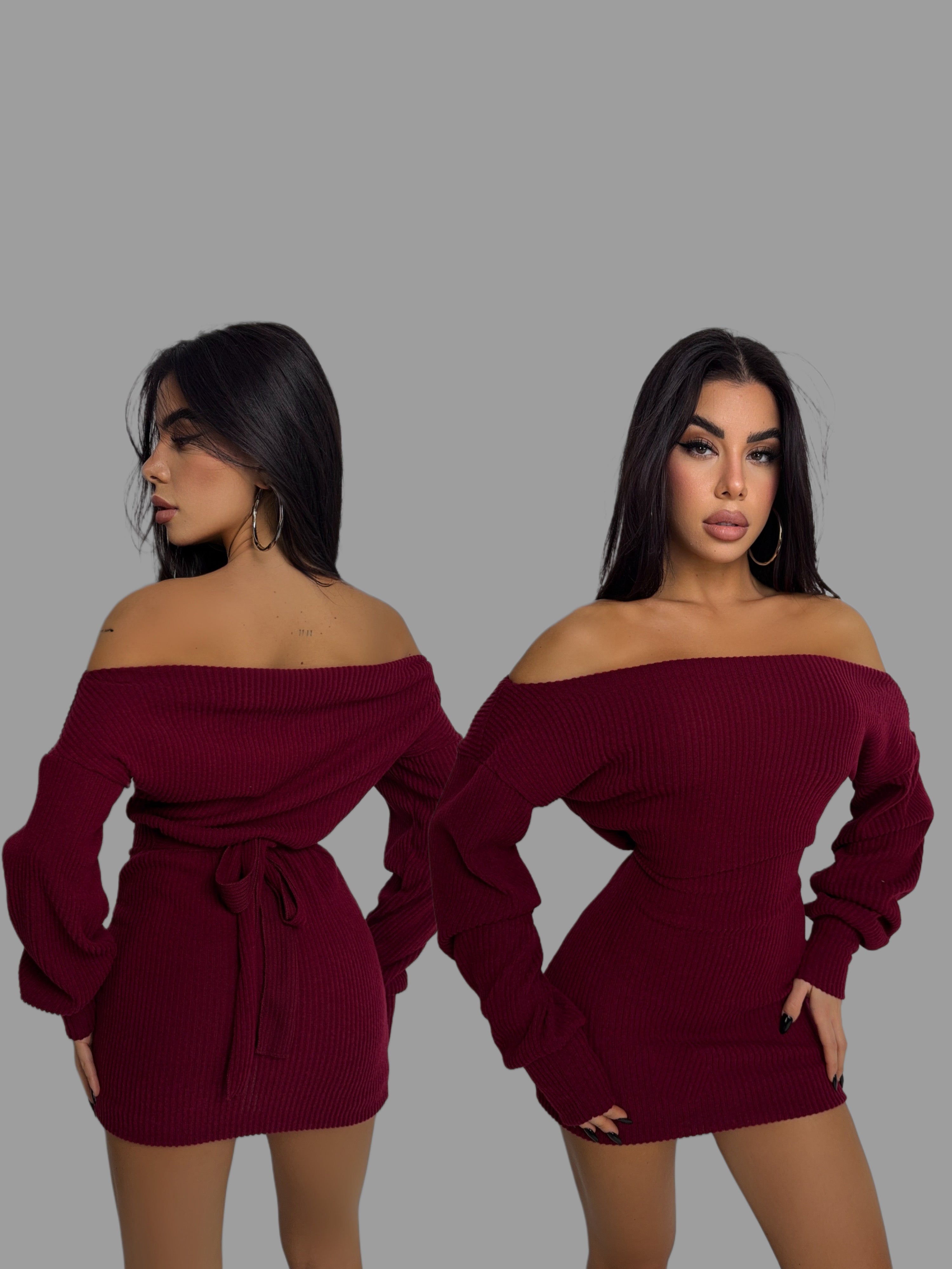 Maxi Maglione Shaping Effect-Cherry-red