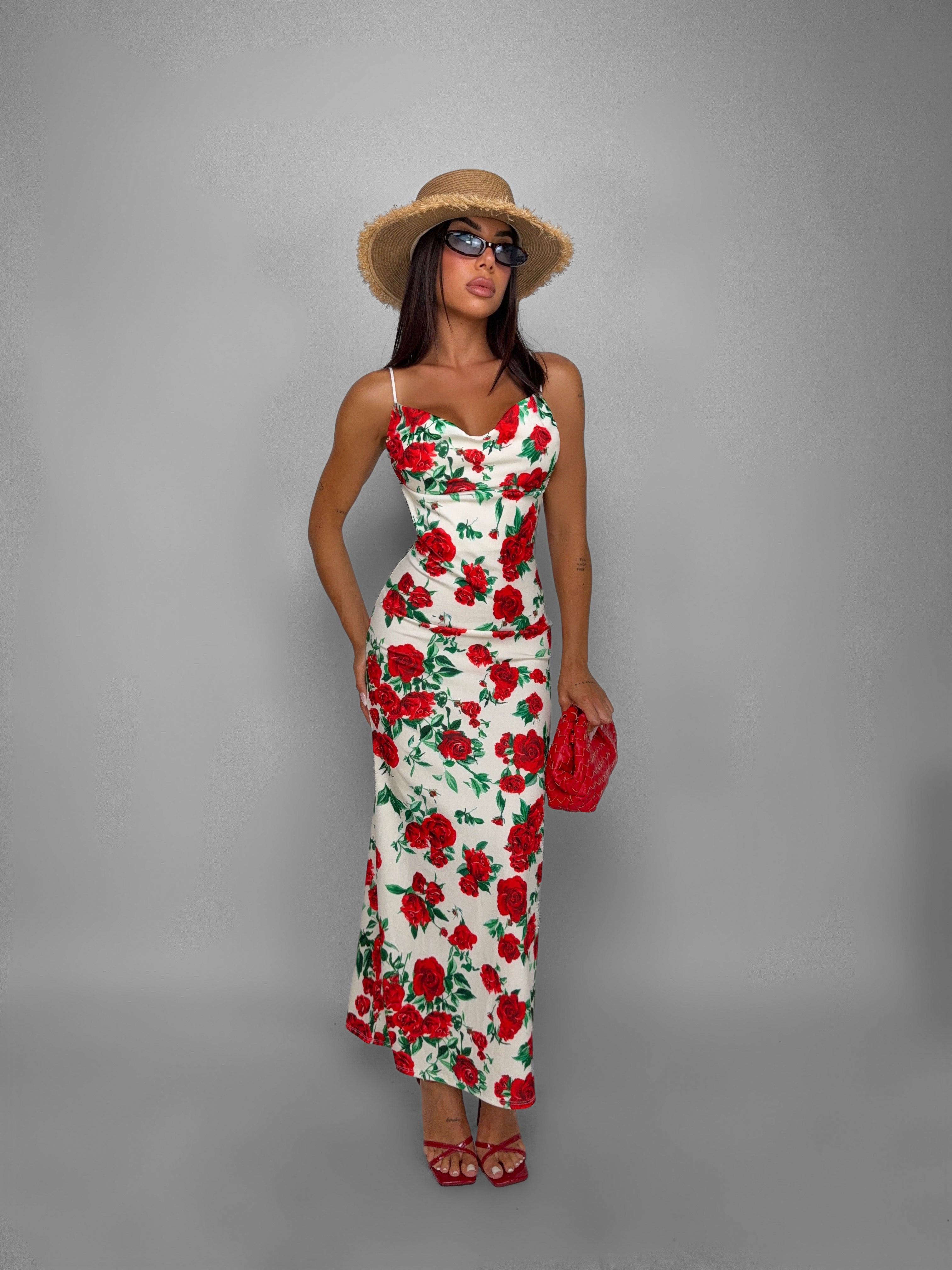 Abito Nahla Roses-White