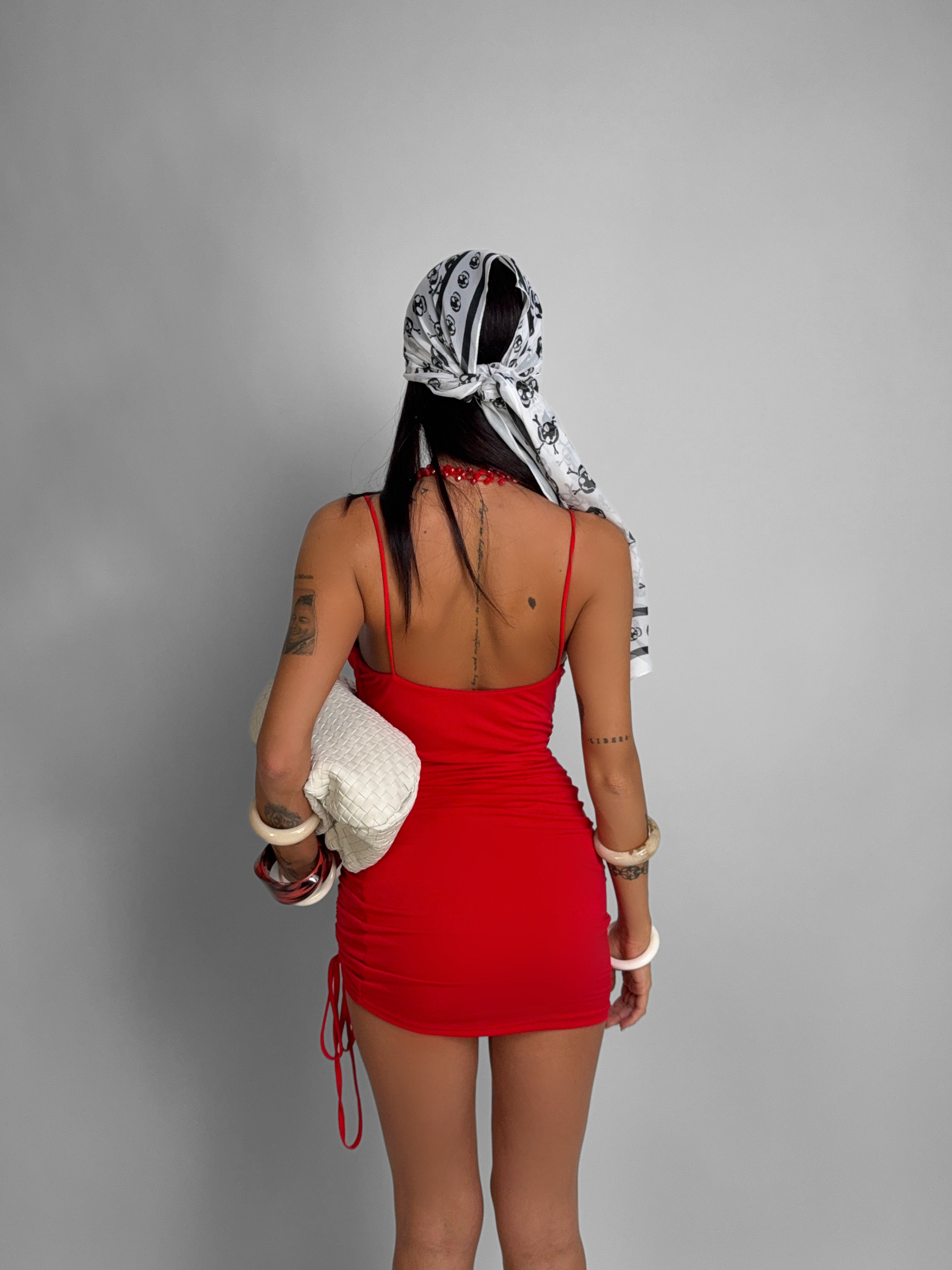 Abito Fluid Drape-Red