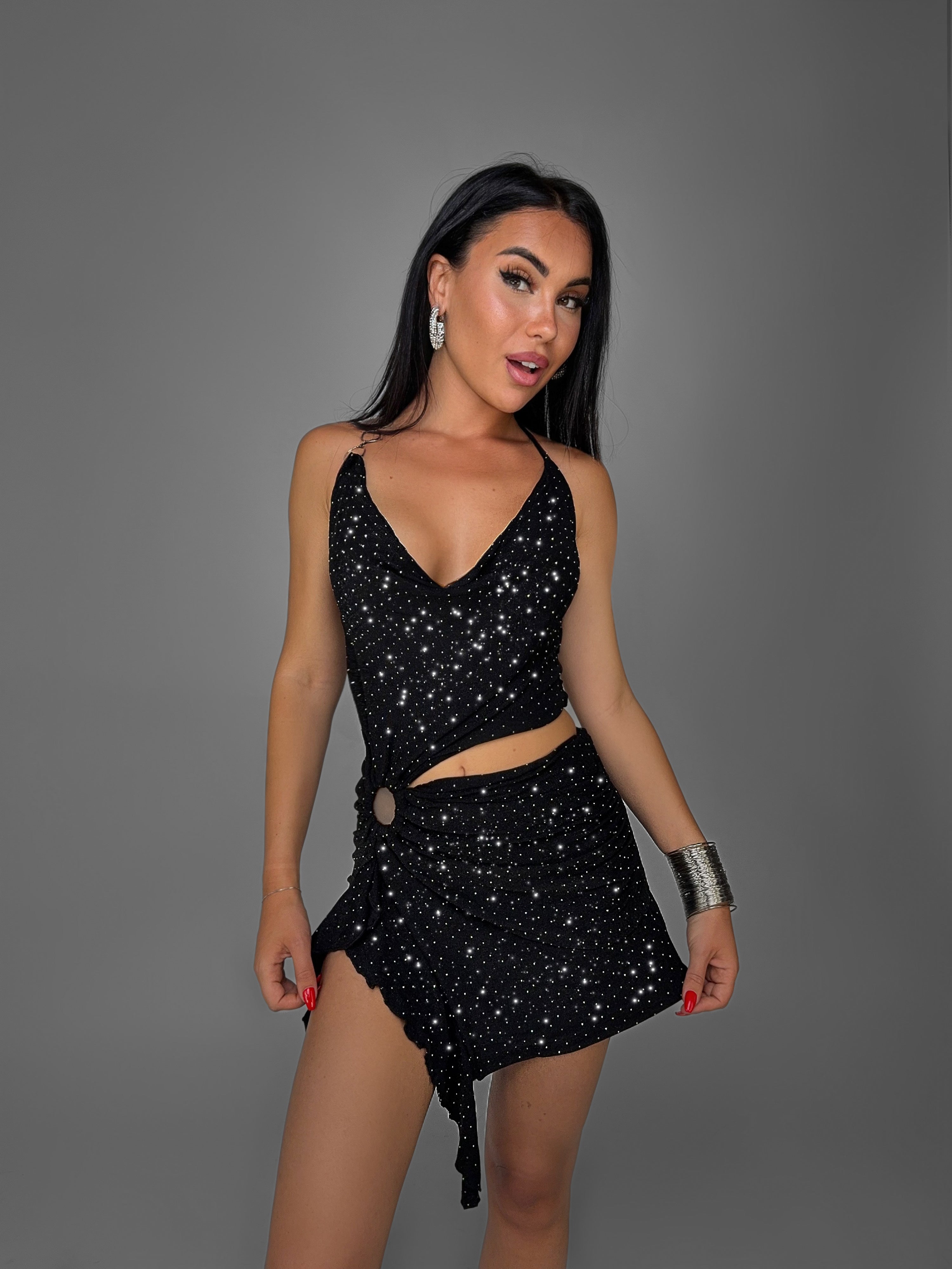Abito Lurex Shine-Black