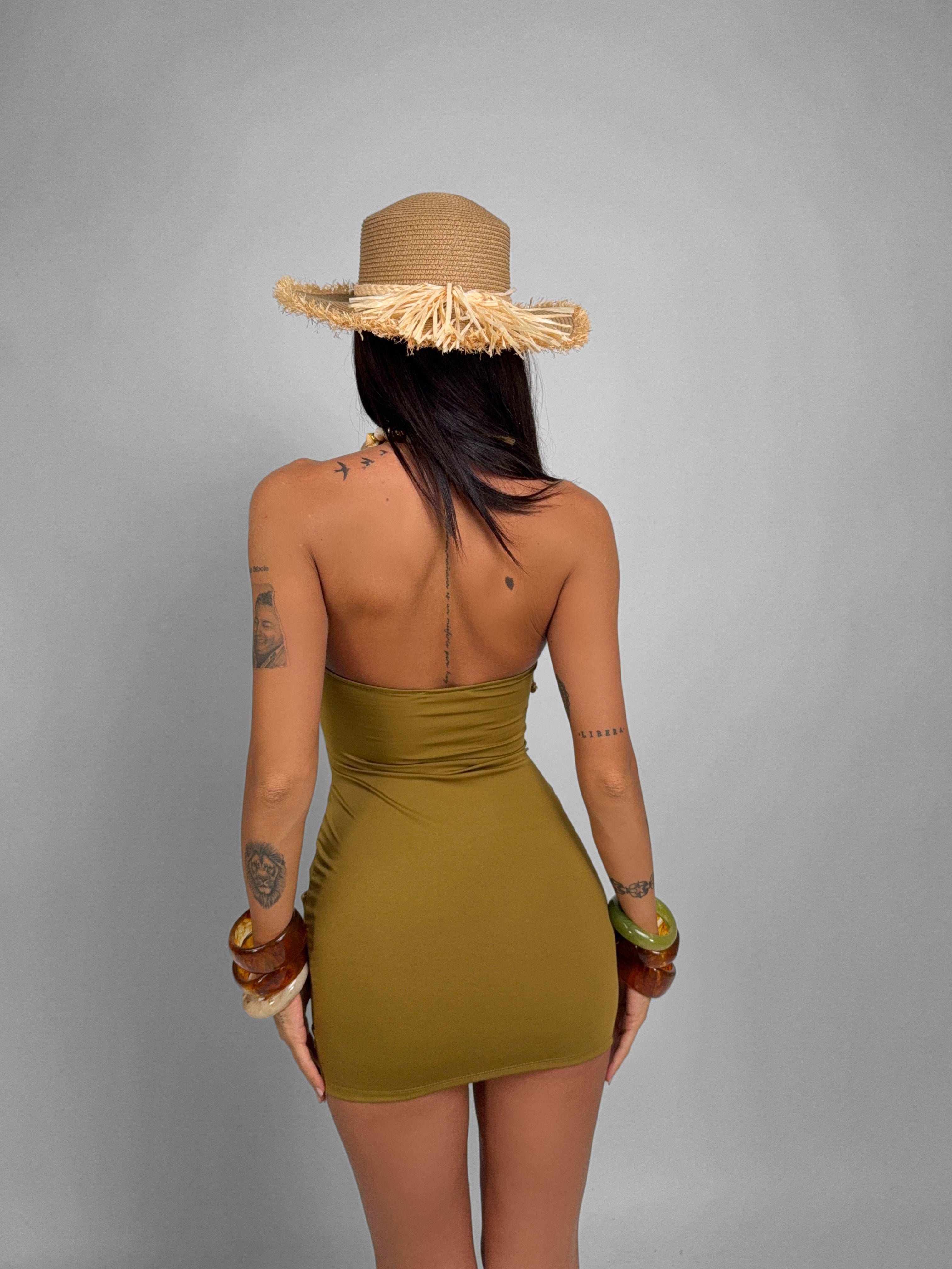 Abito Front Cutout-Green