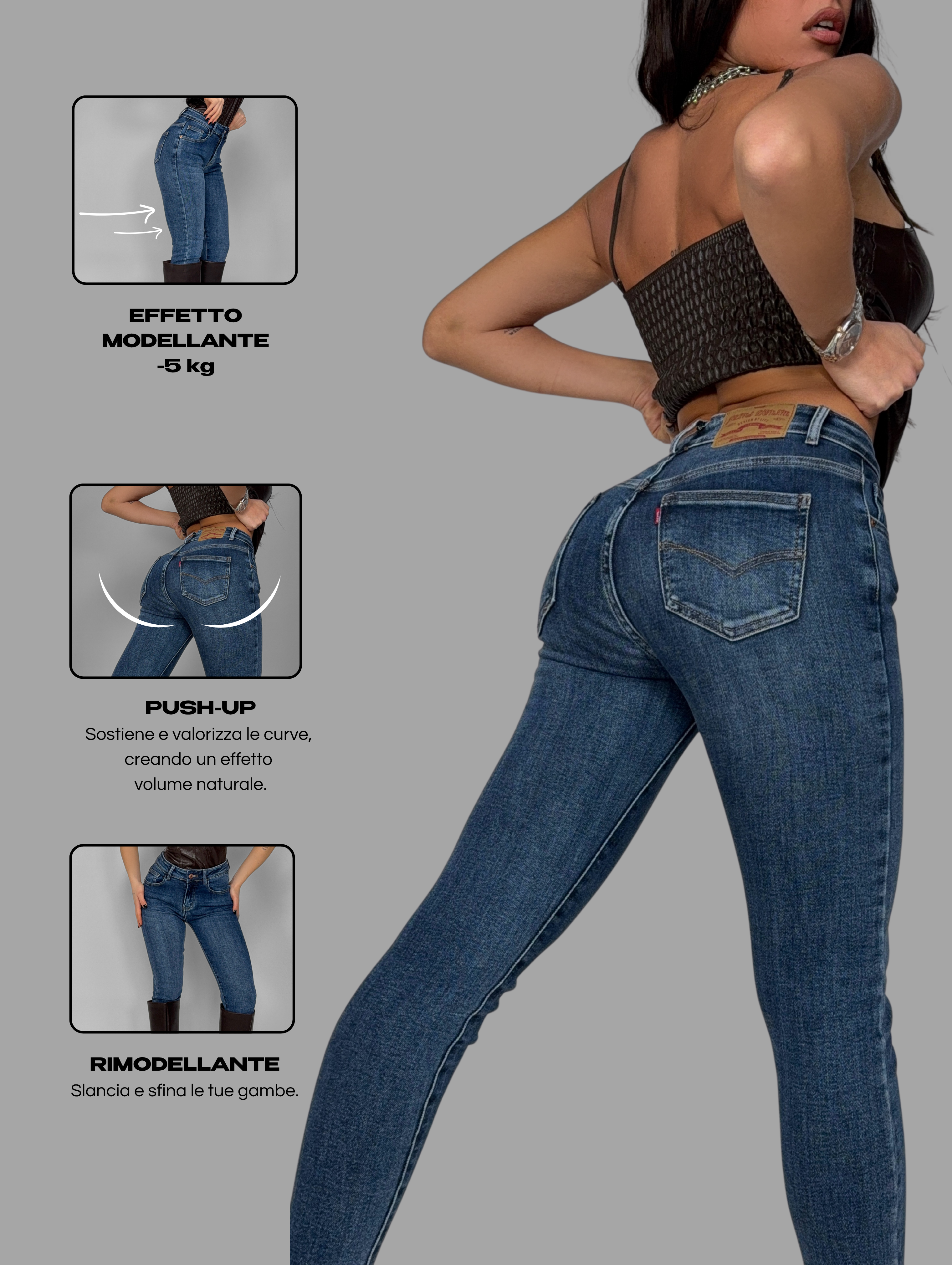 Jeans Miracle Push Up -5KG - Denim