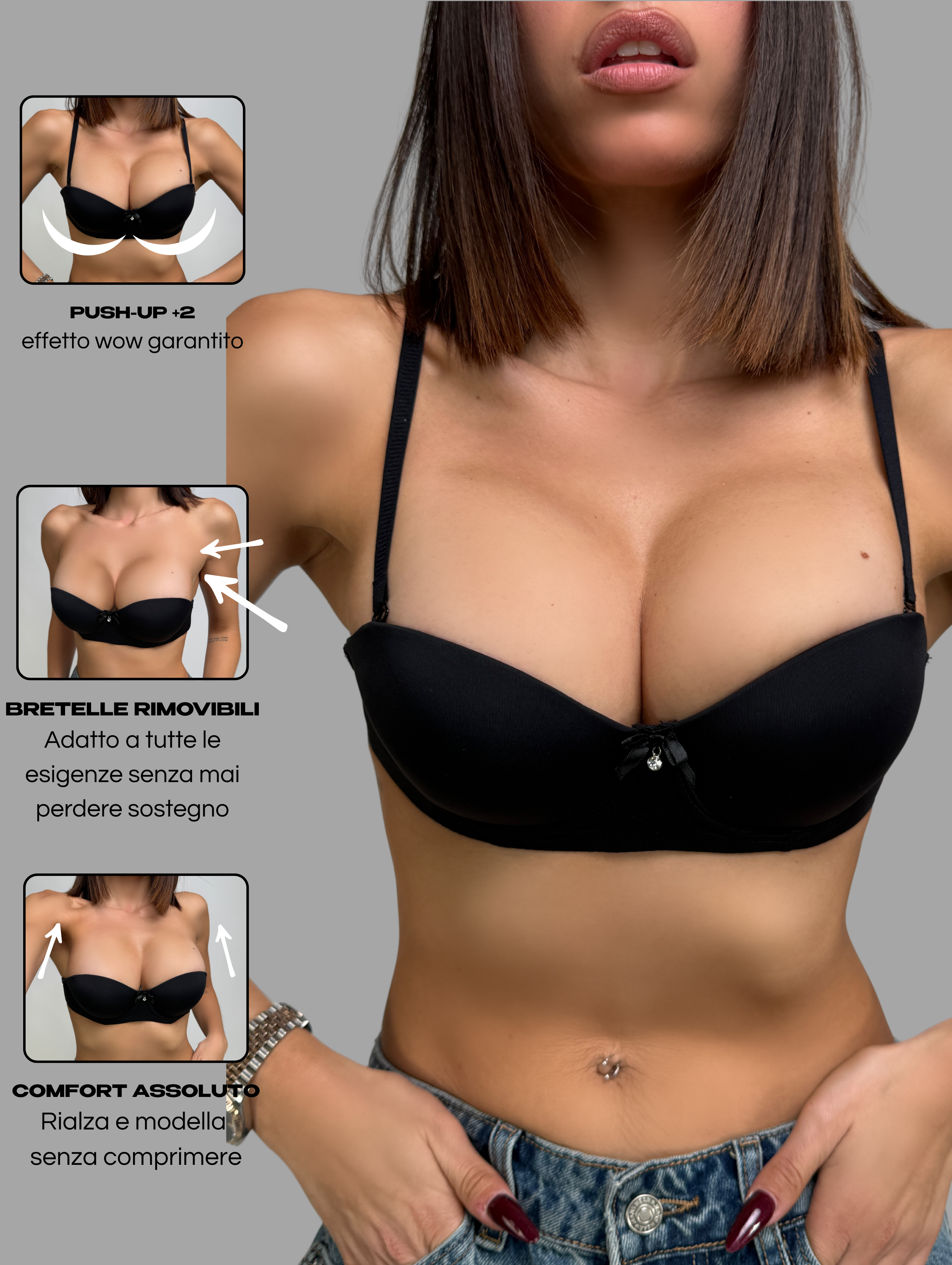 Reggiseno Balcony Super Push-Up-Black