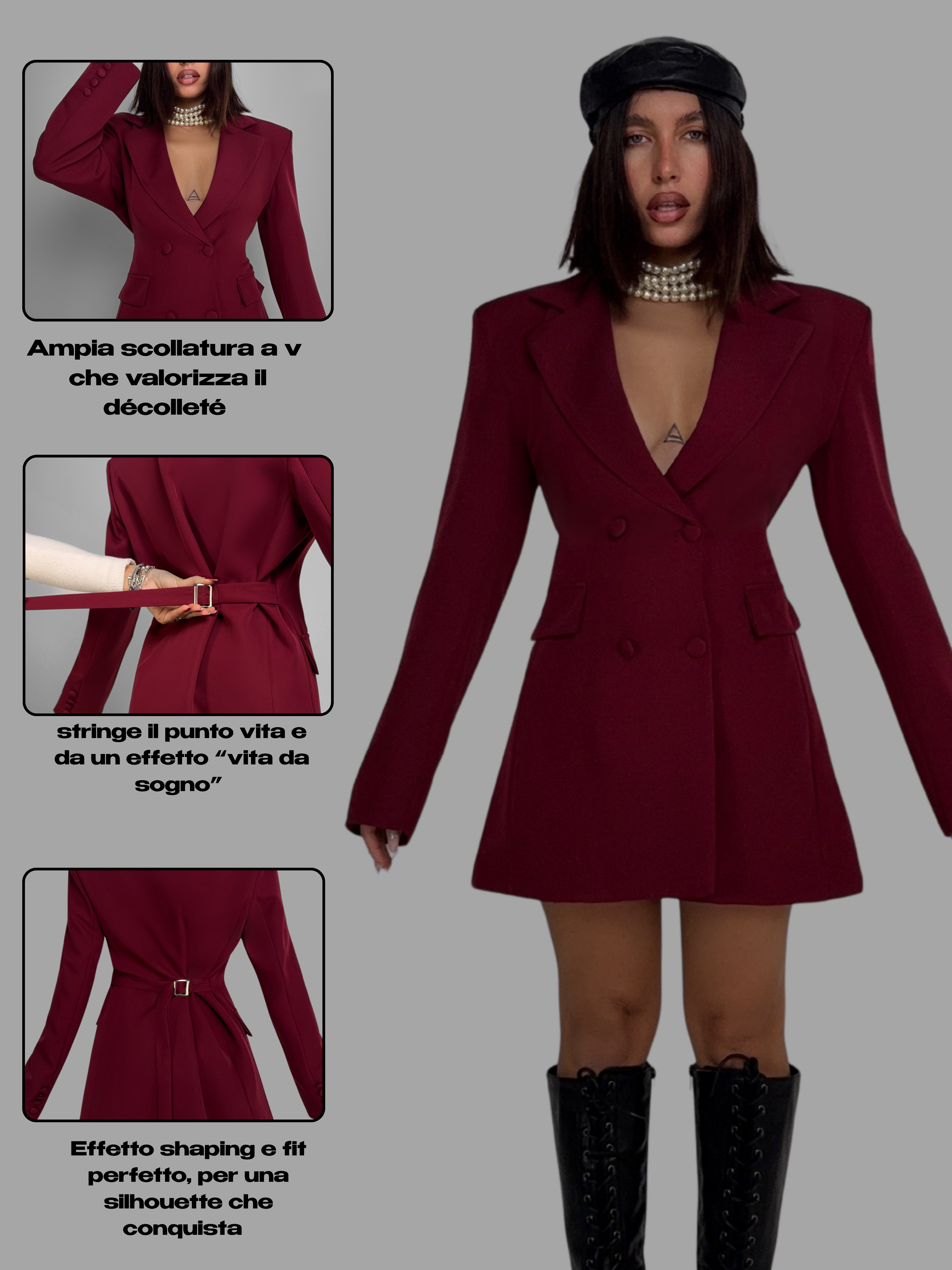 Abito/Giacca Magic Shaping - Cherry red