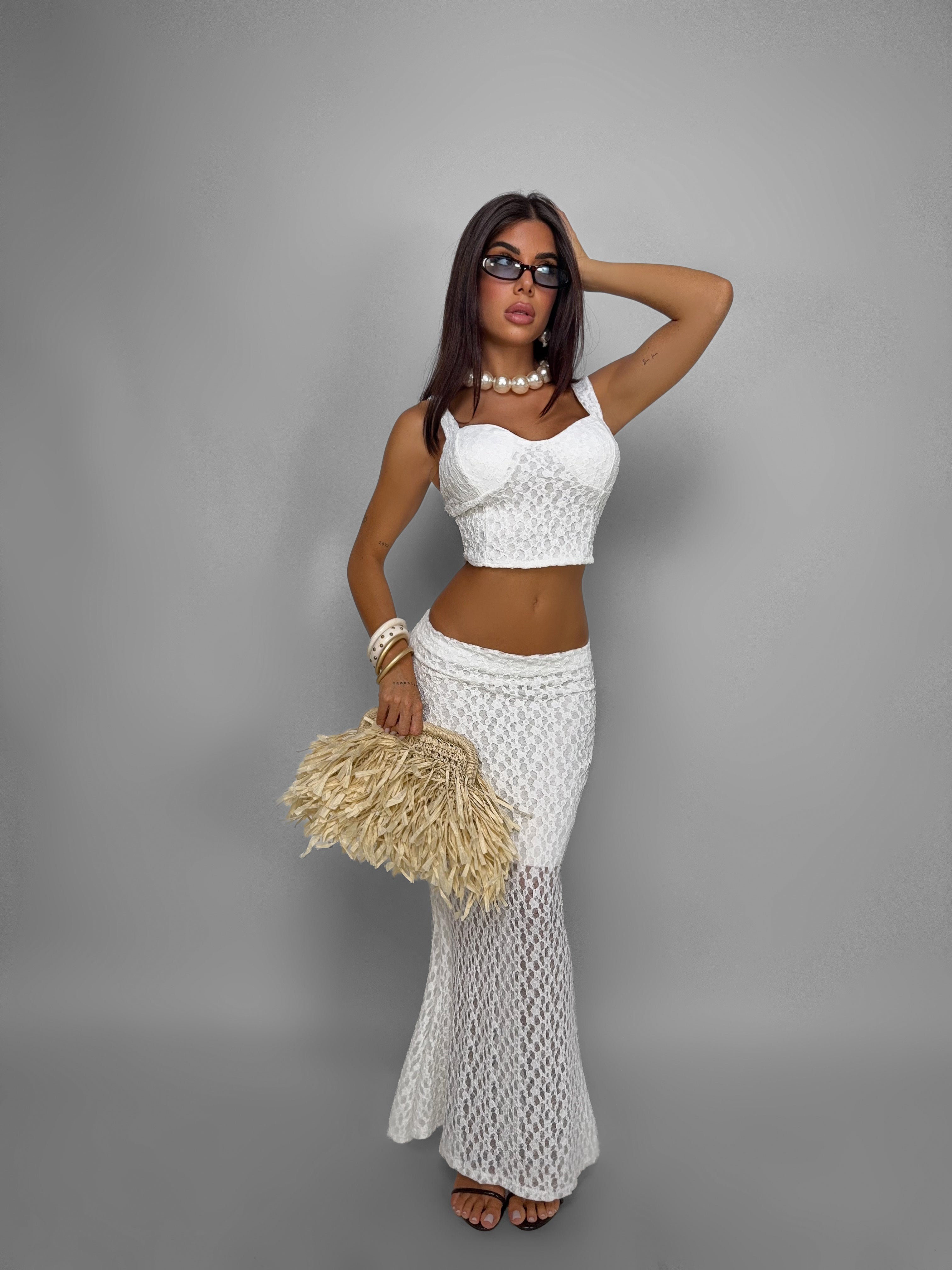 Completo Malibu Lace-White