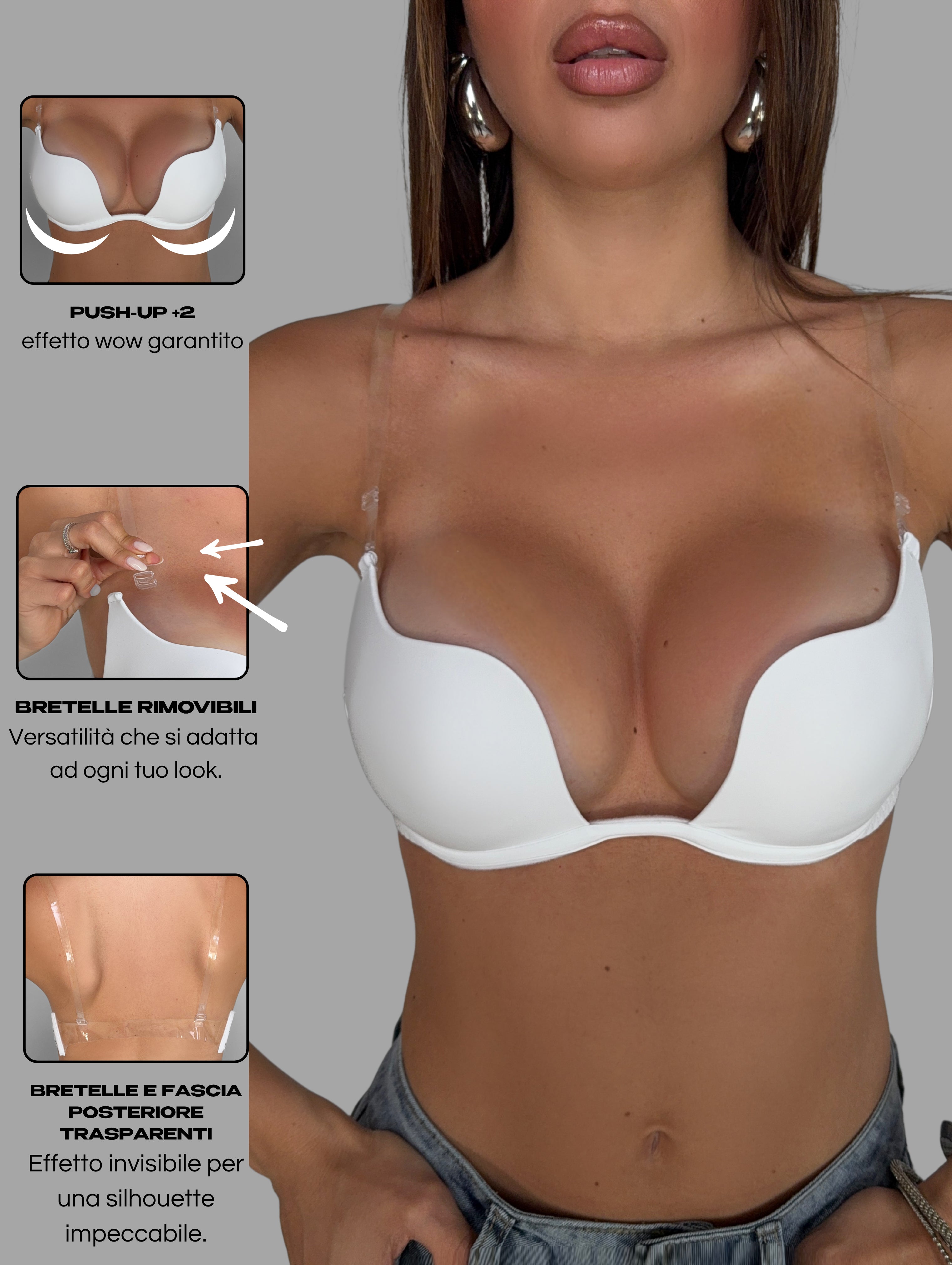 Reggiseno Push Up Invisible-White