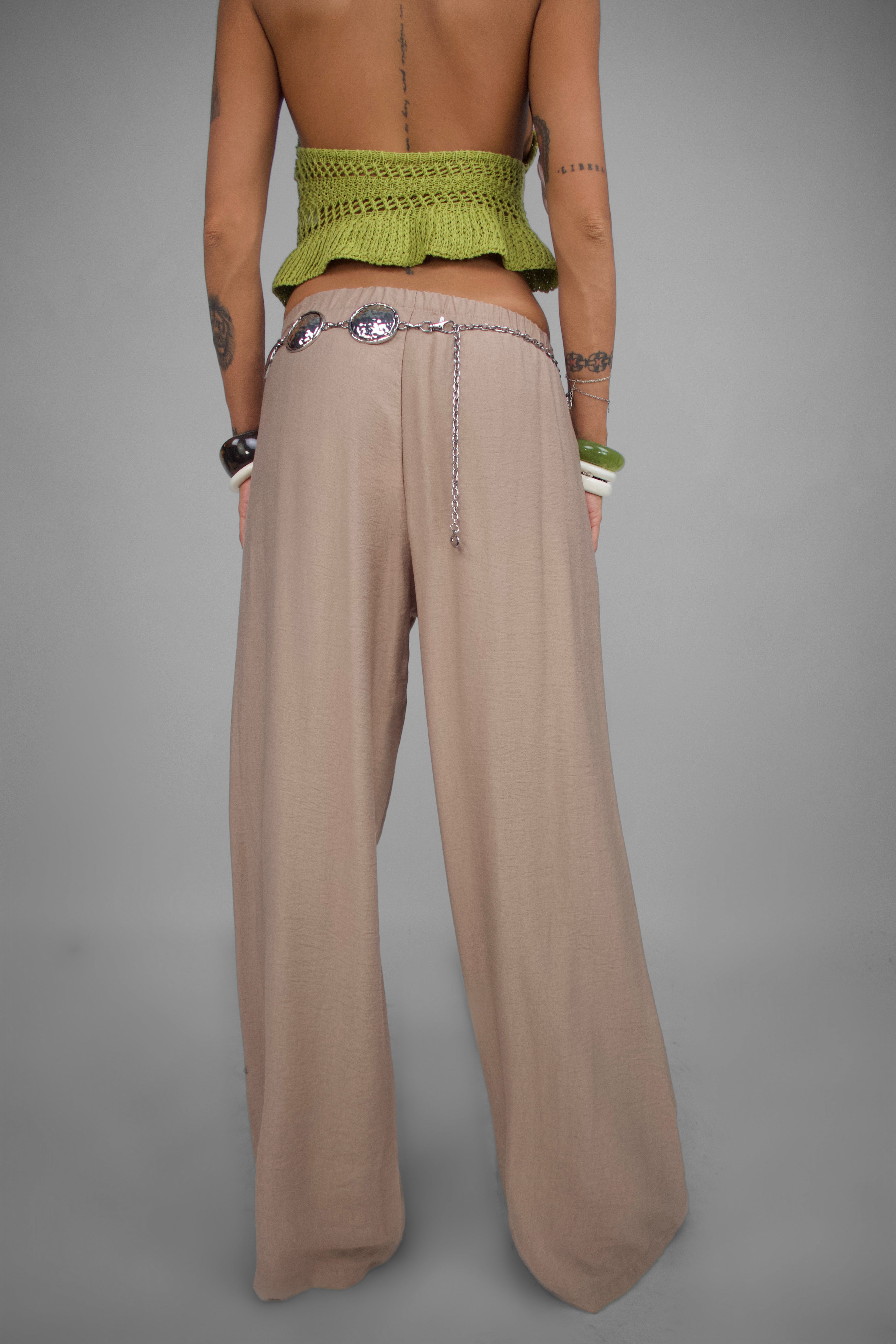 Street Style Trousers - Beige
