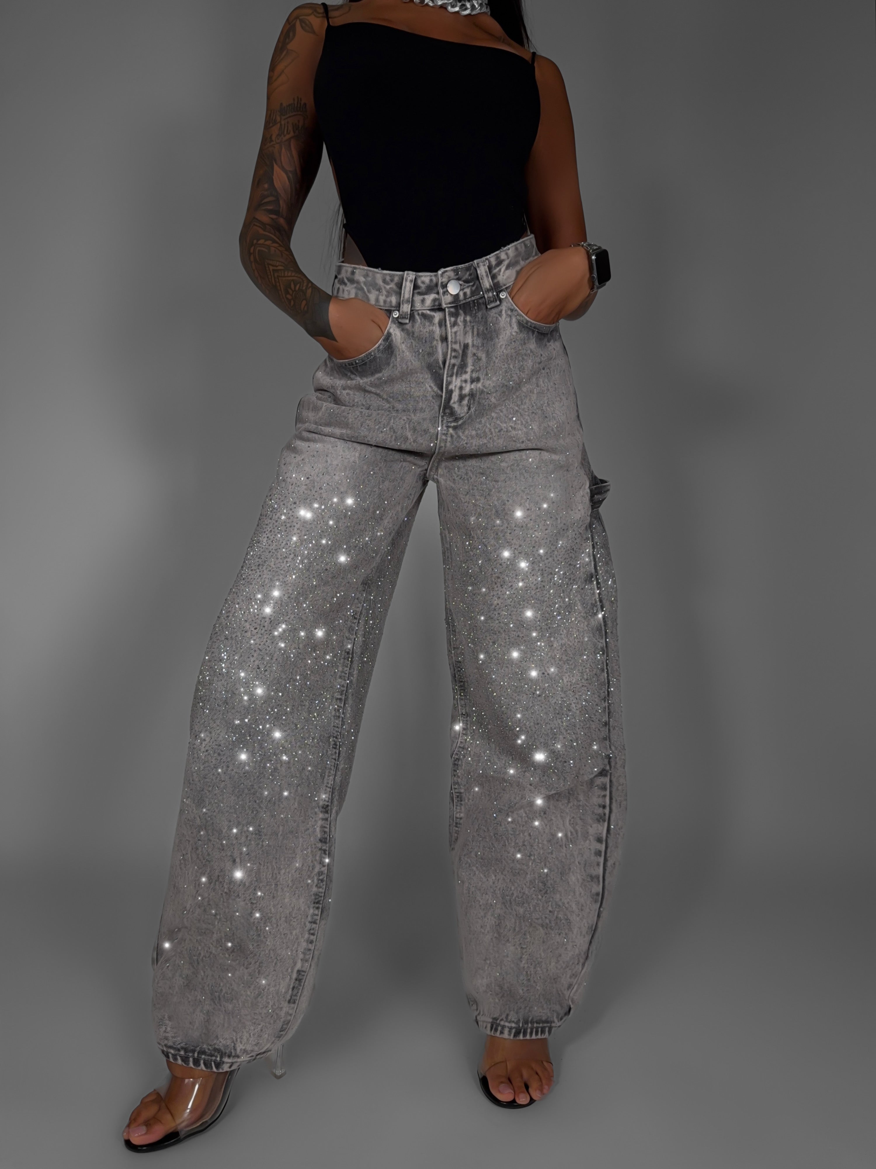 Jeans Grey Crystal