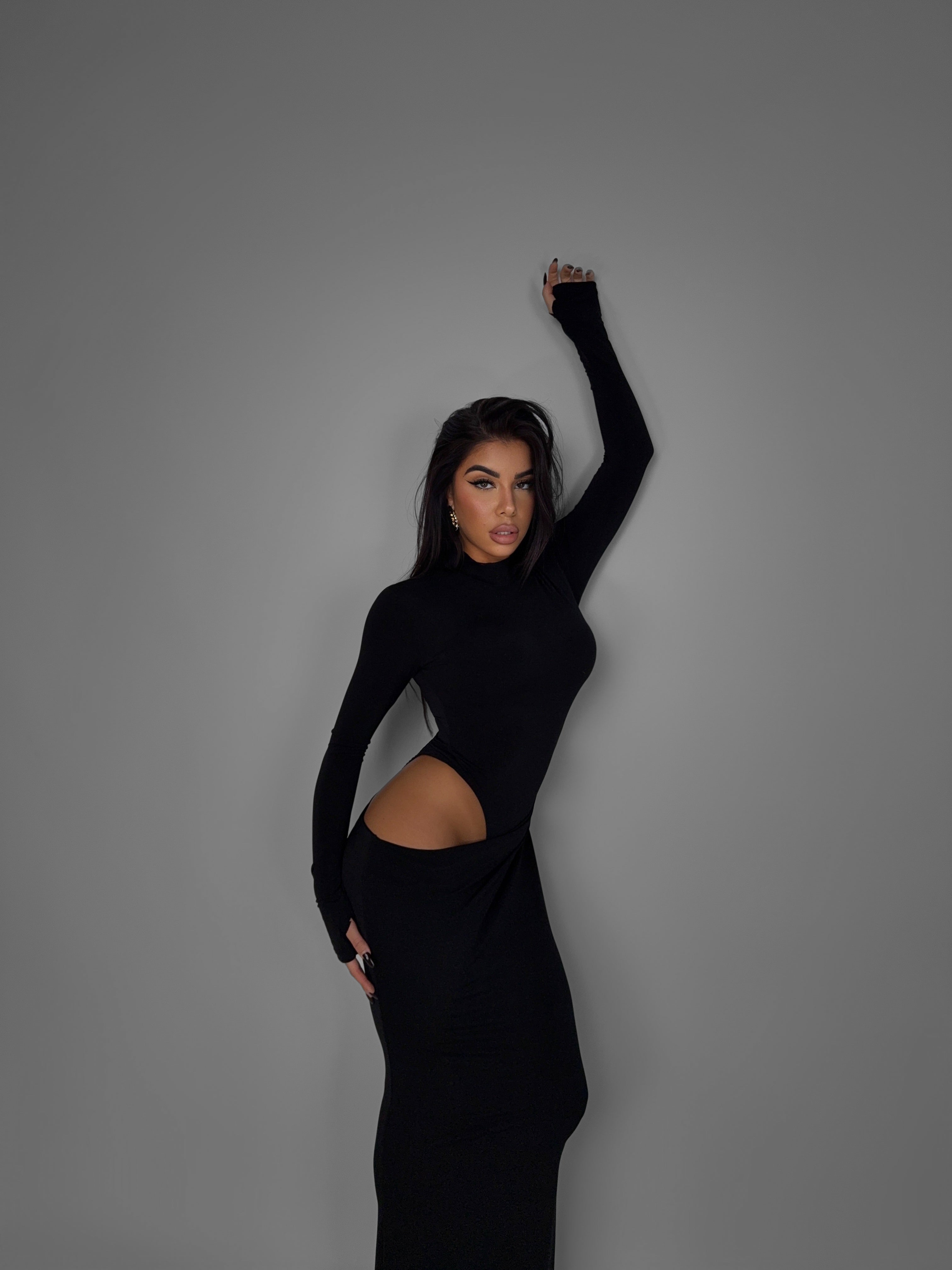 Abito Long Nude - Black