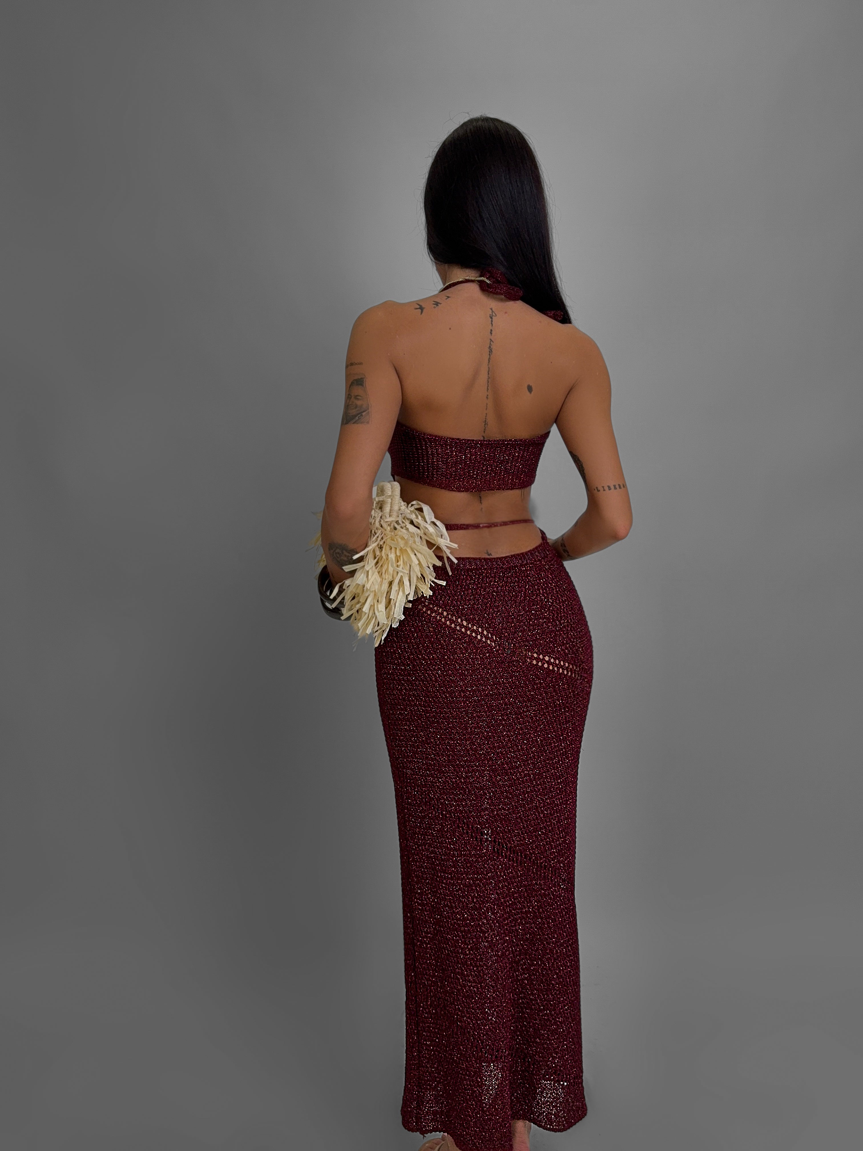 Abito Crochet Jewel - Cherry Red