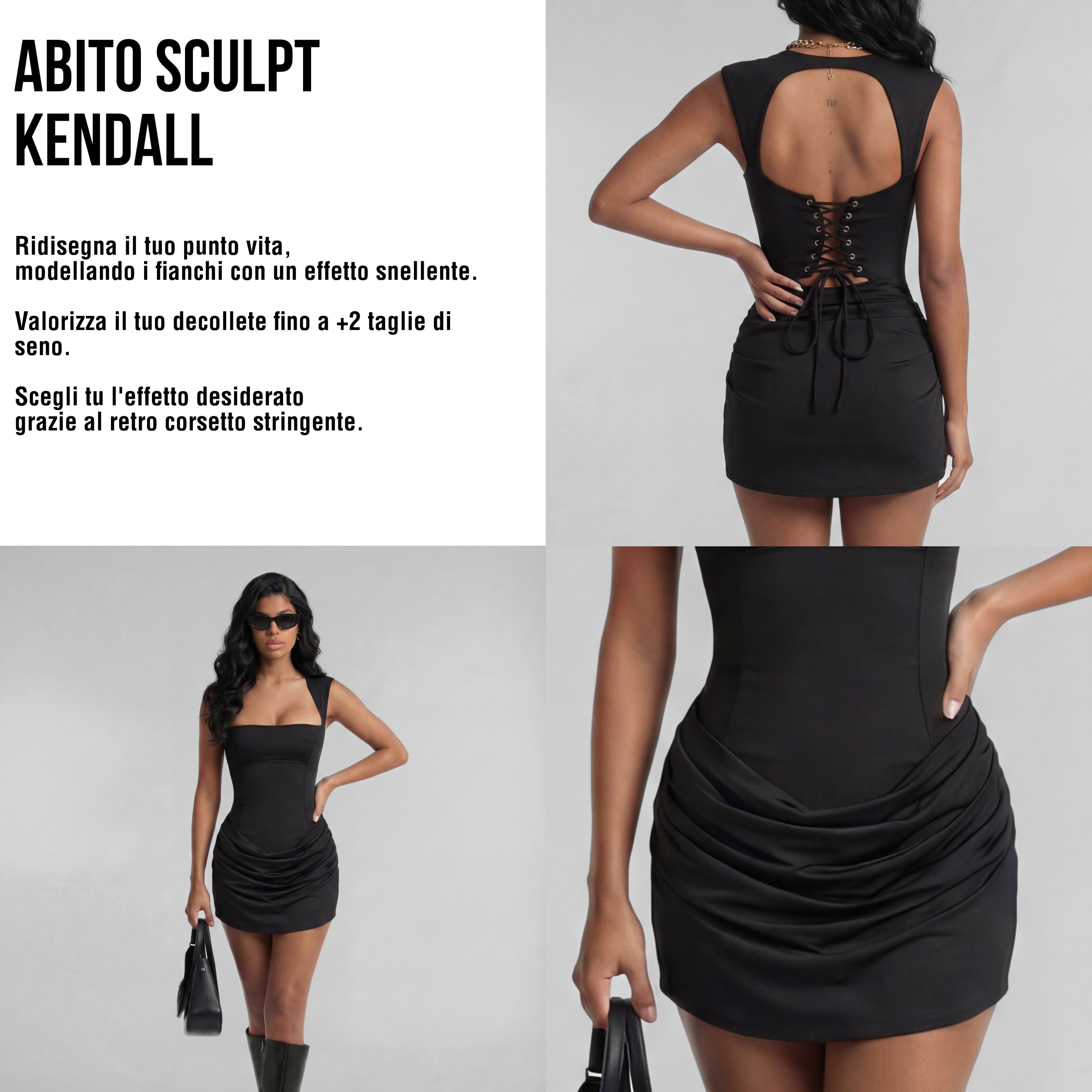Abito Sculpt Kendall -Black