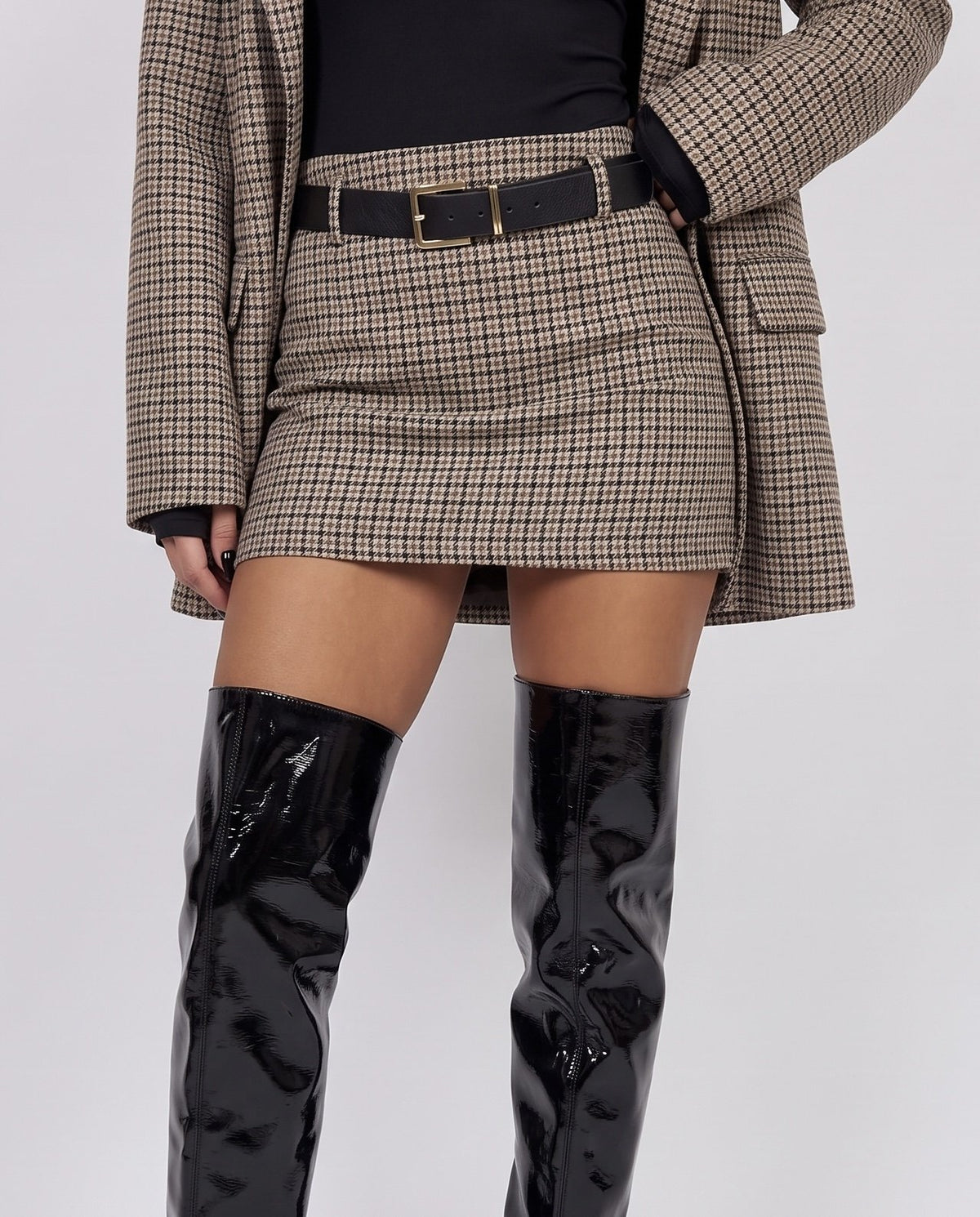 Shorts Mini Check-Beige