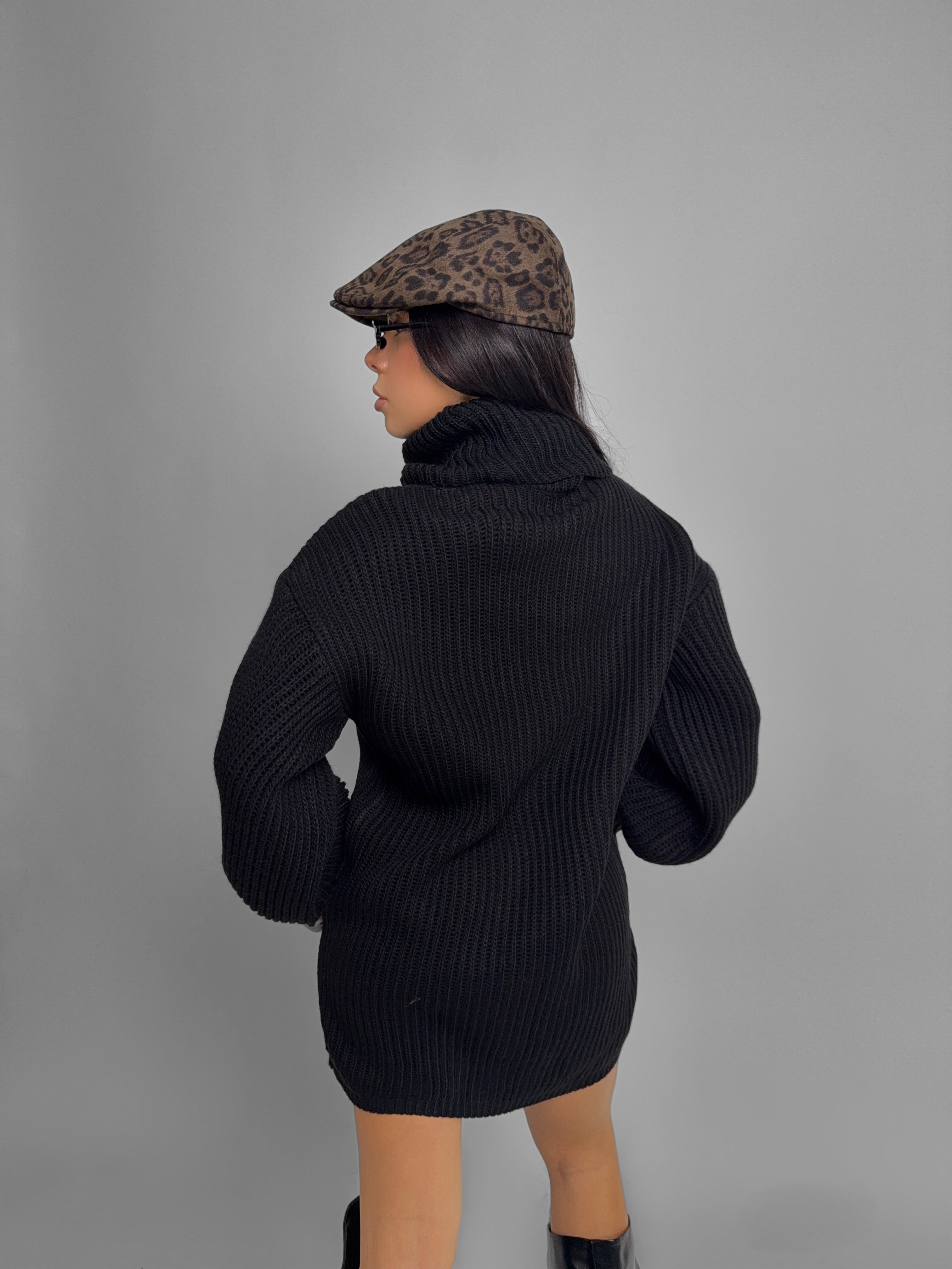 Maxi Maglione Soft Neck - Black