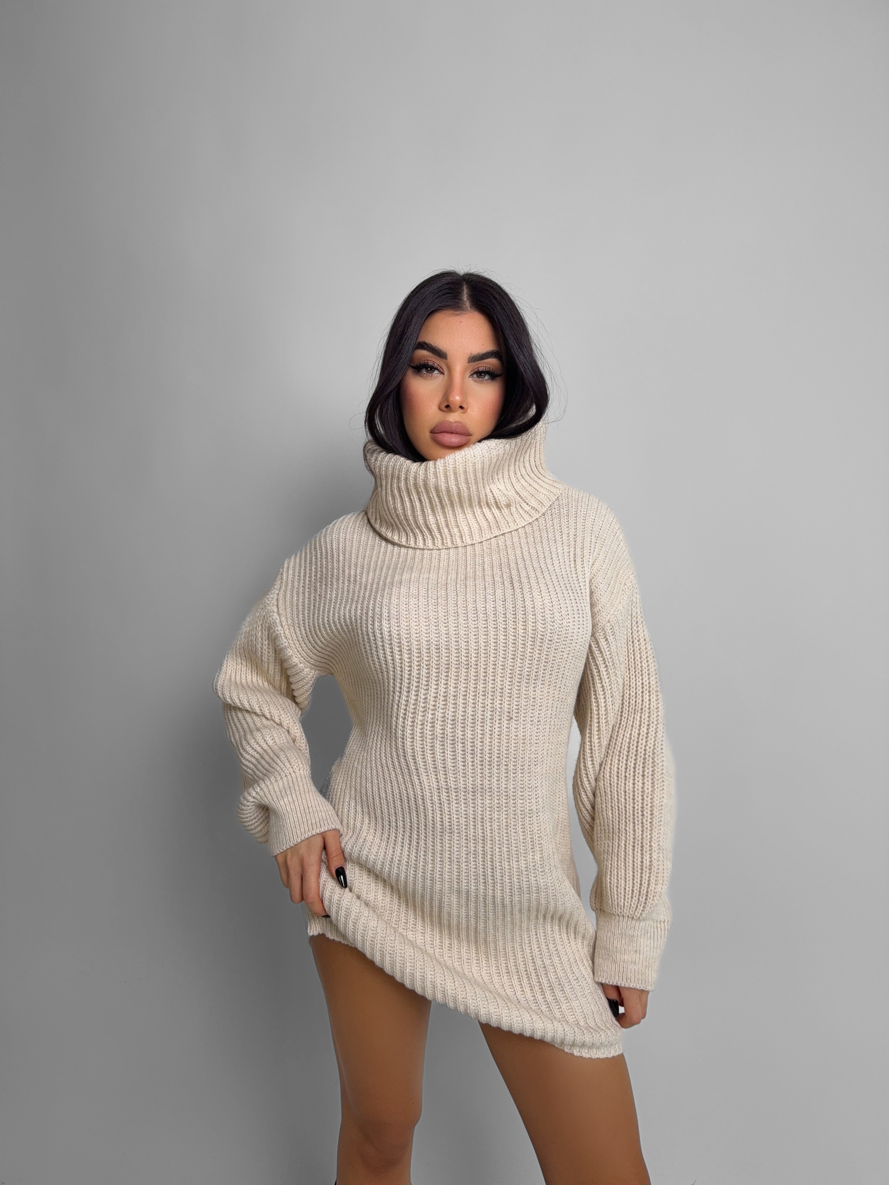 Maxi Maglione Soft Neck - White