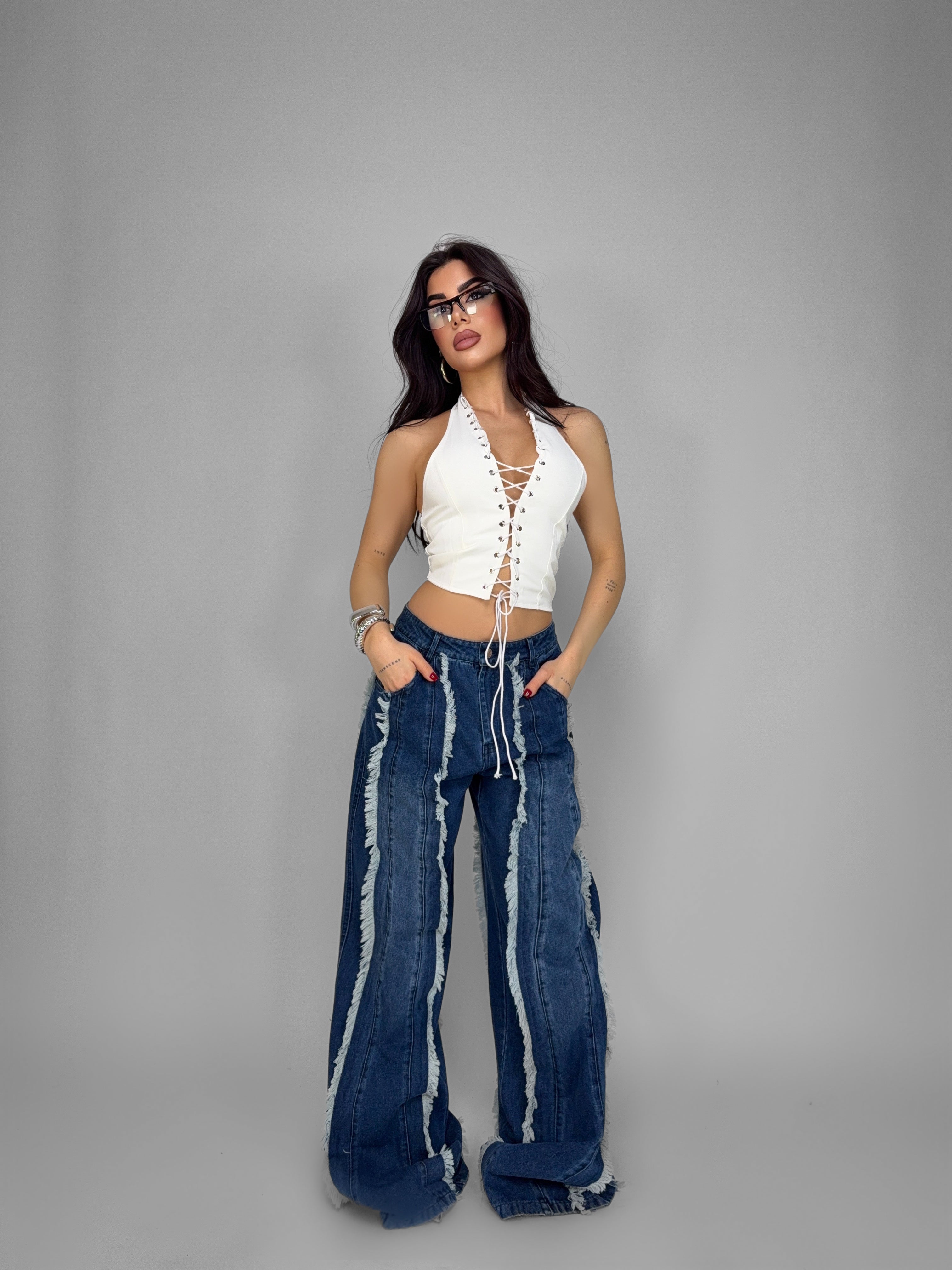 Total Look Flared Denim