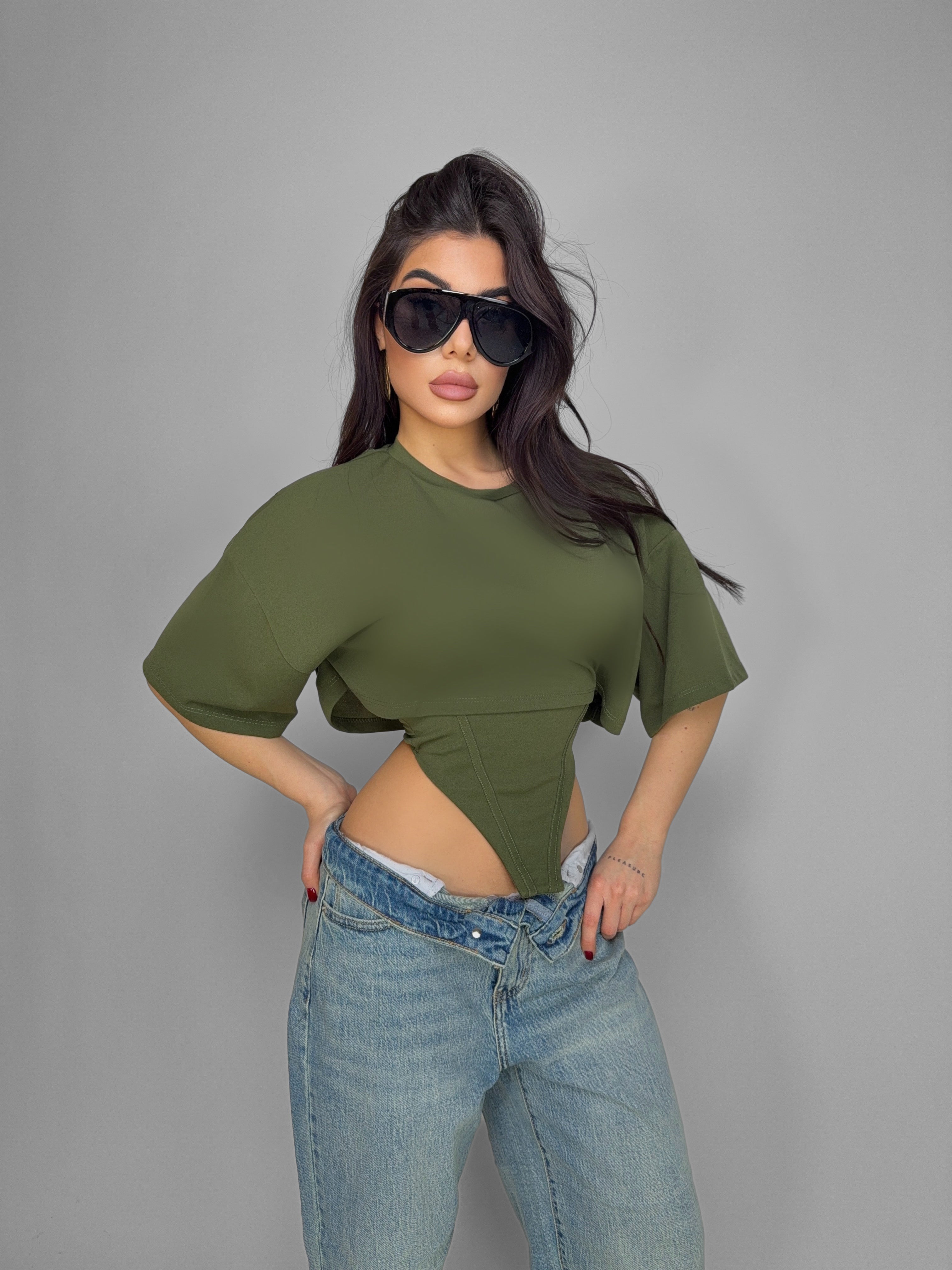 T-shirt Corset Waist - Green