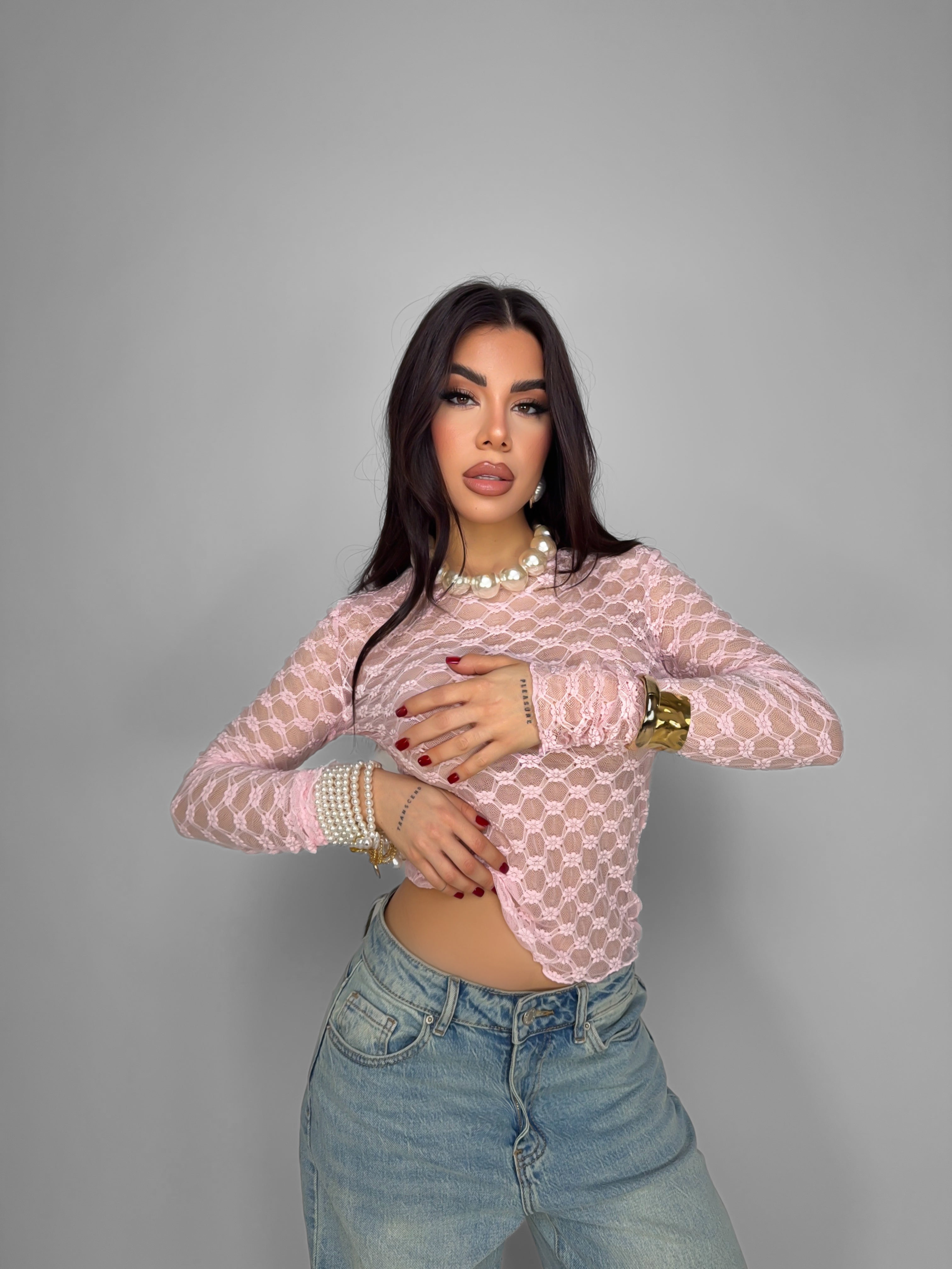 Maglia Scalloped - Pink