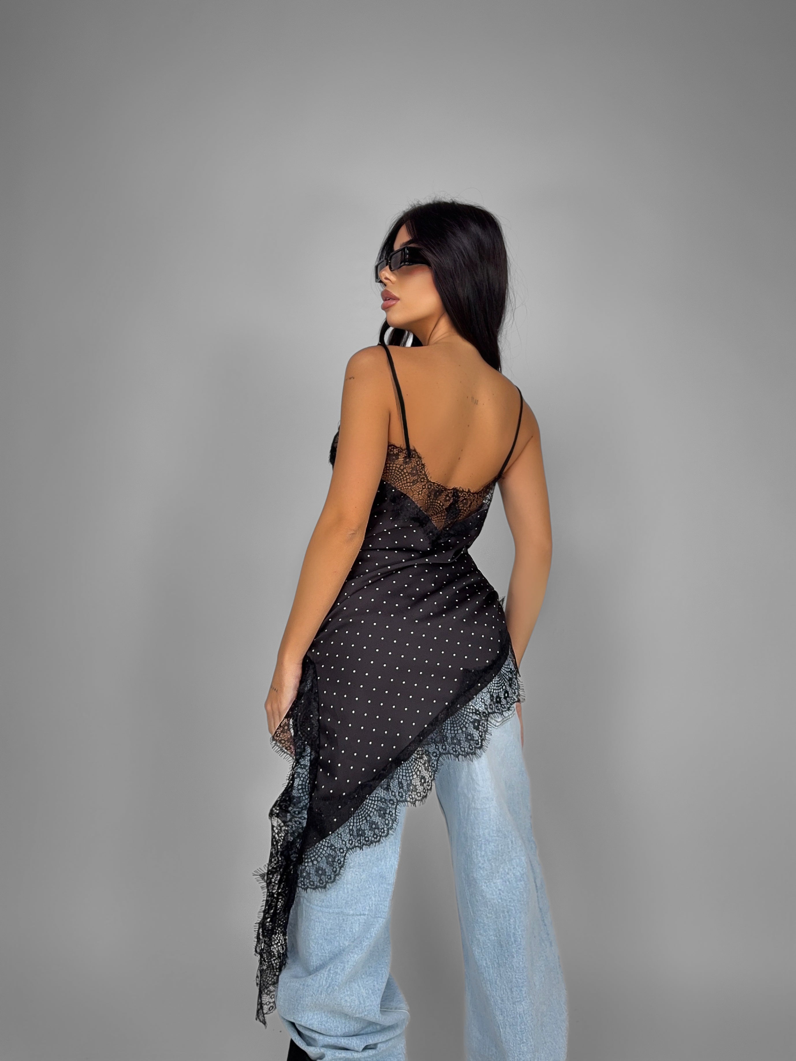Abito Satin Mode Pois