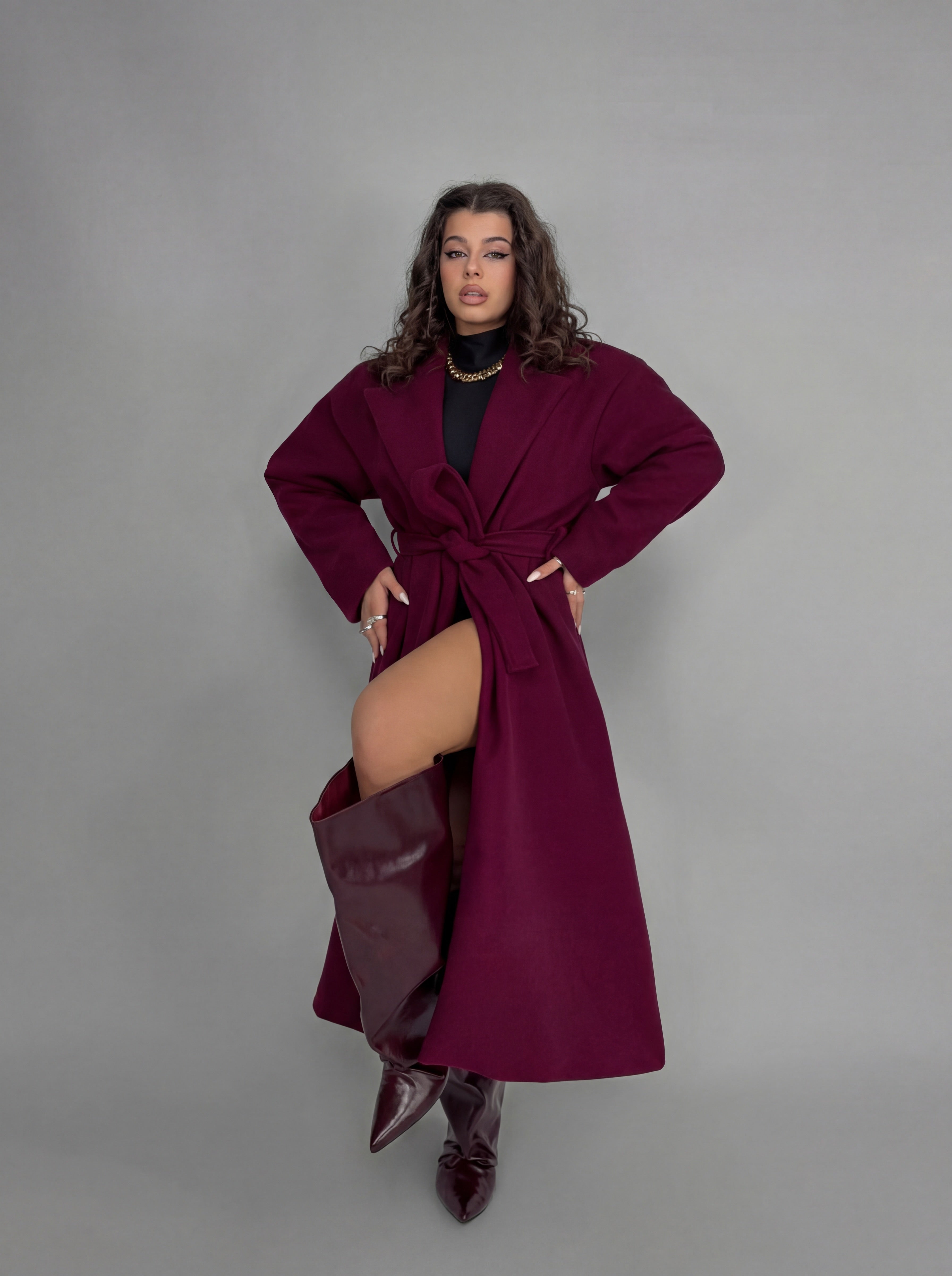 CURVY FIT - Cappotto Wrap - Cherry Red