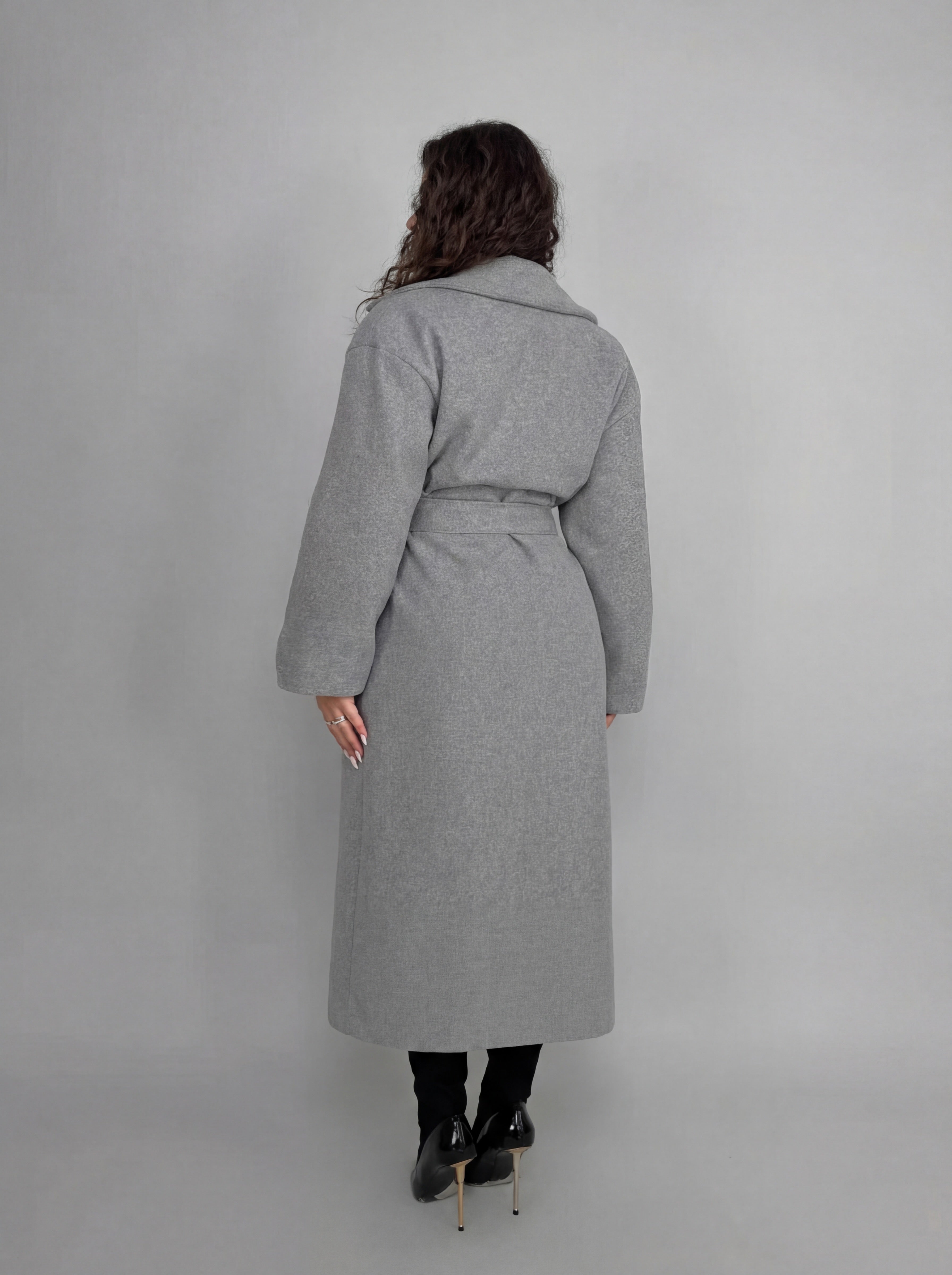 CURVY FIT - Cappotto Wrap - Grey