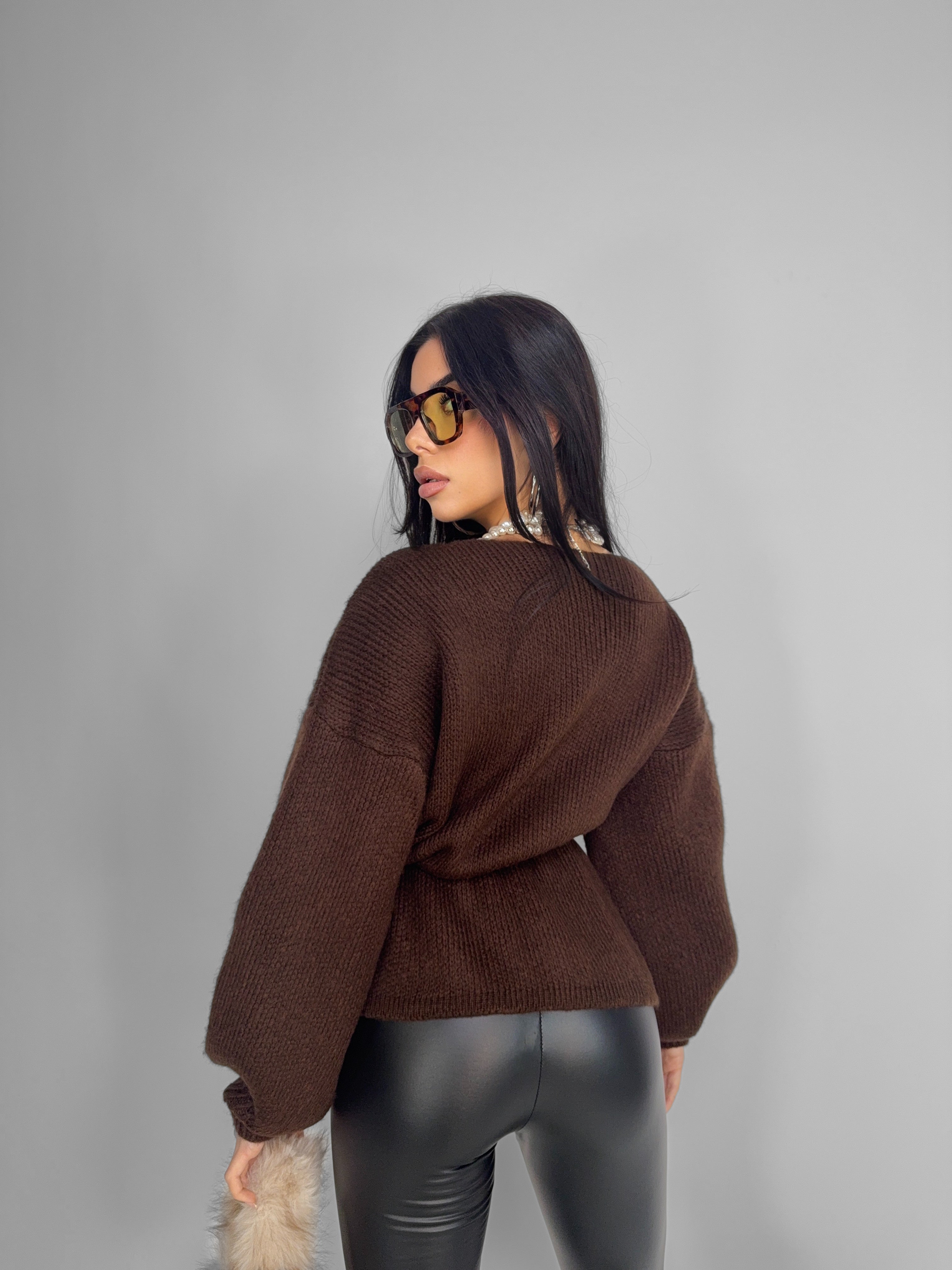 Maglione Strings Double-Brown