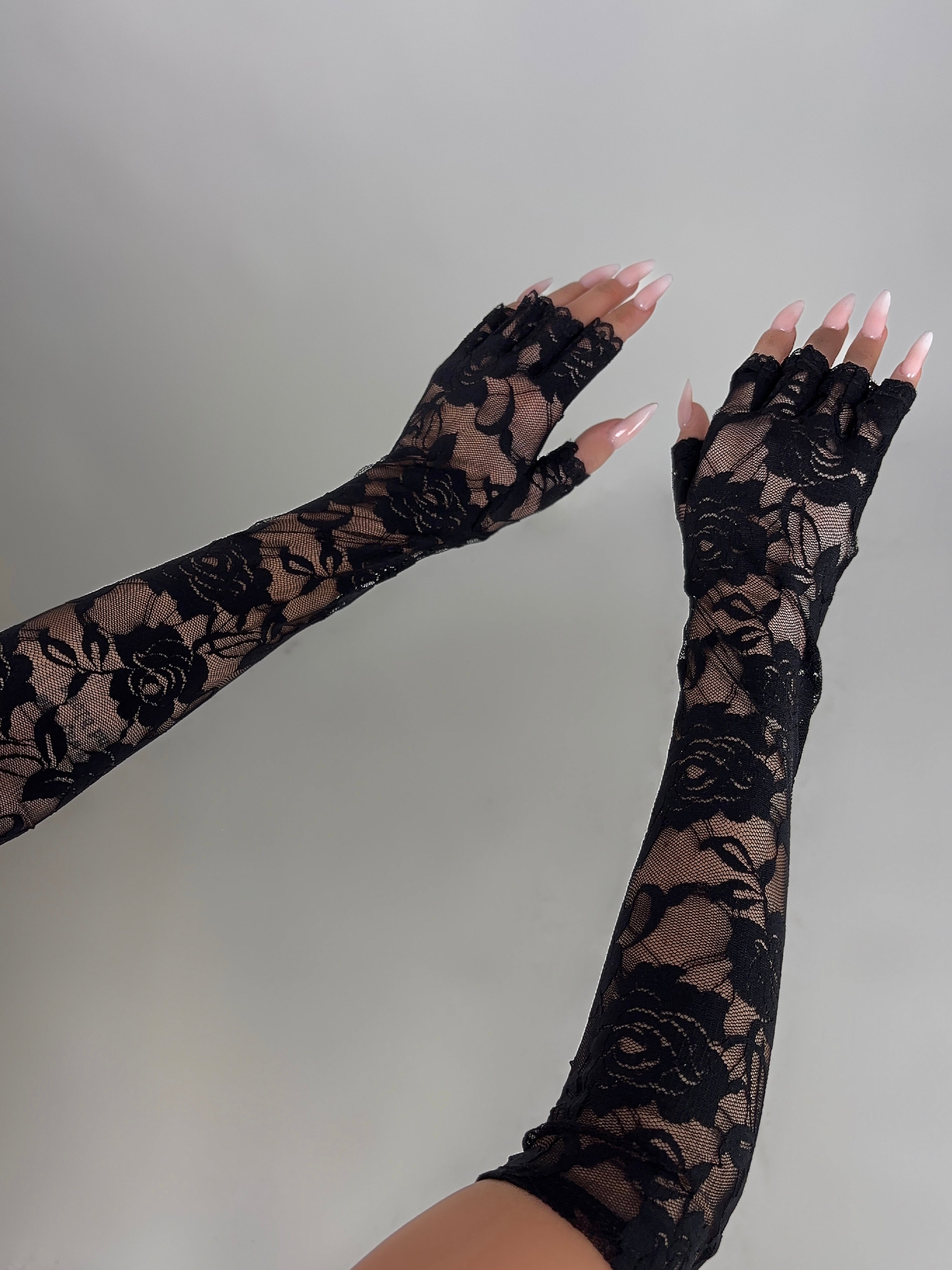 Guanti Lace Femminility - Black